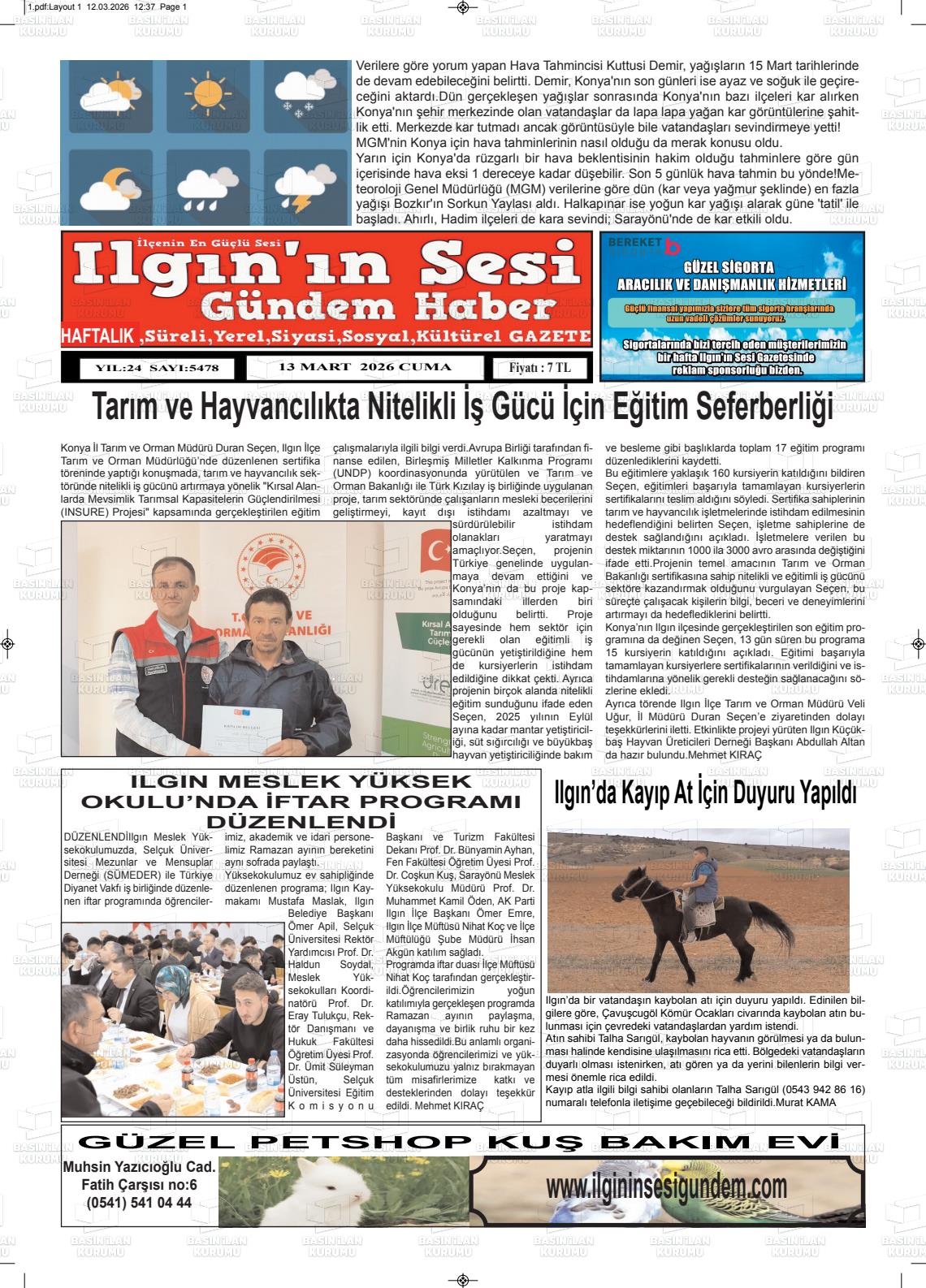 Konya Ilgininsesi 13.03.2026