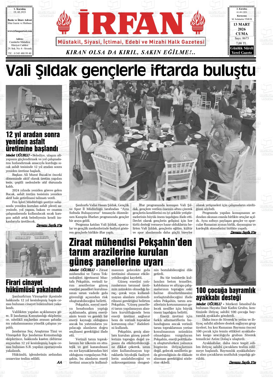 Sanliurfa Irfan 13.03.2026