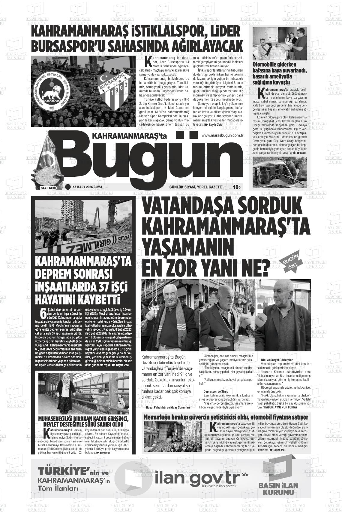 Kahramanmaras Tabugun 13.03.2026