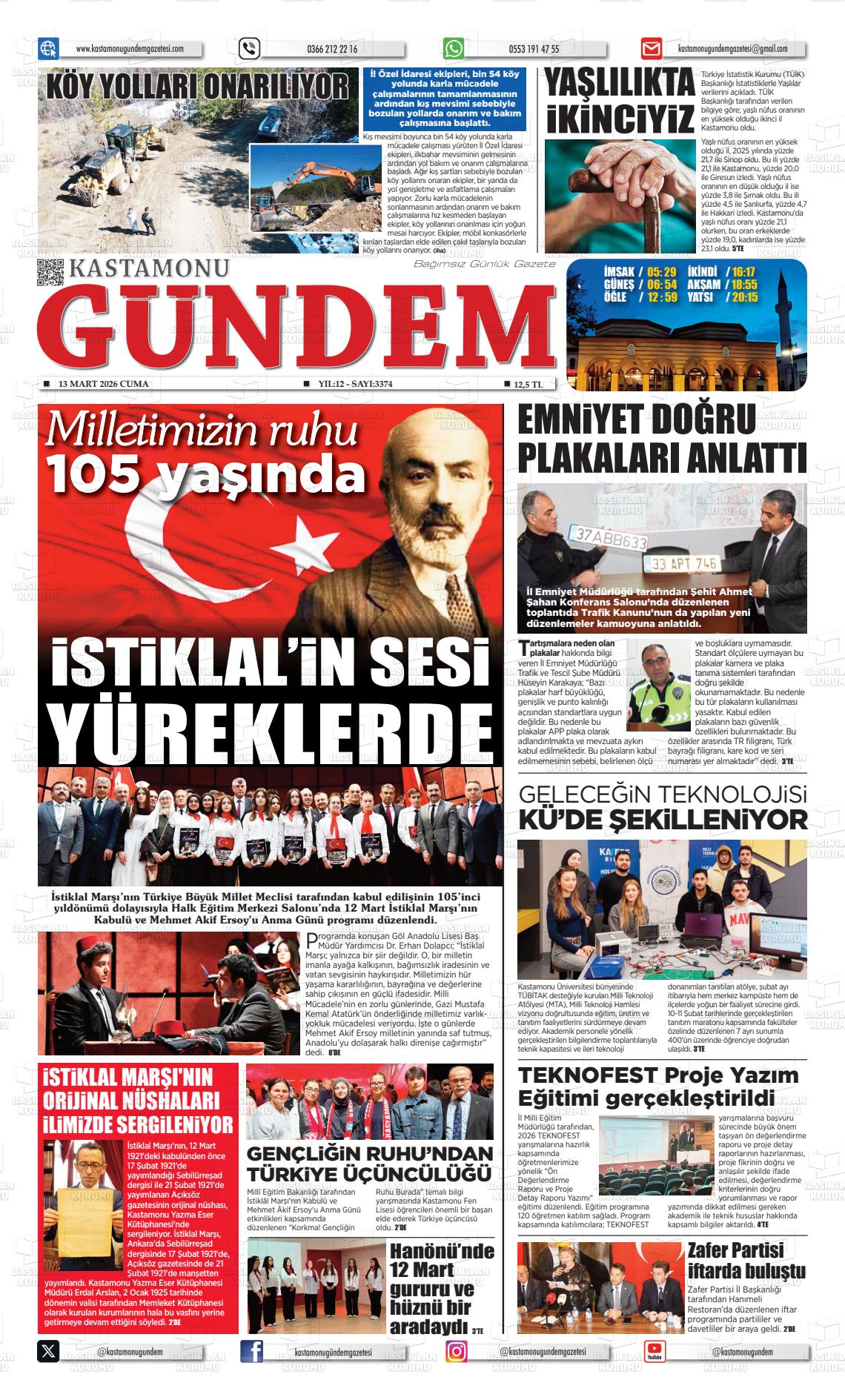 Kastamonu Gundem 13.03.2026