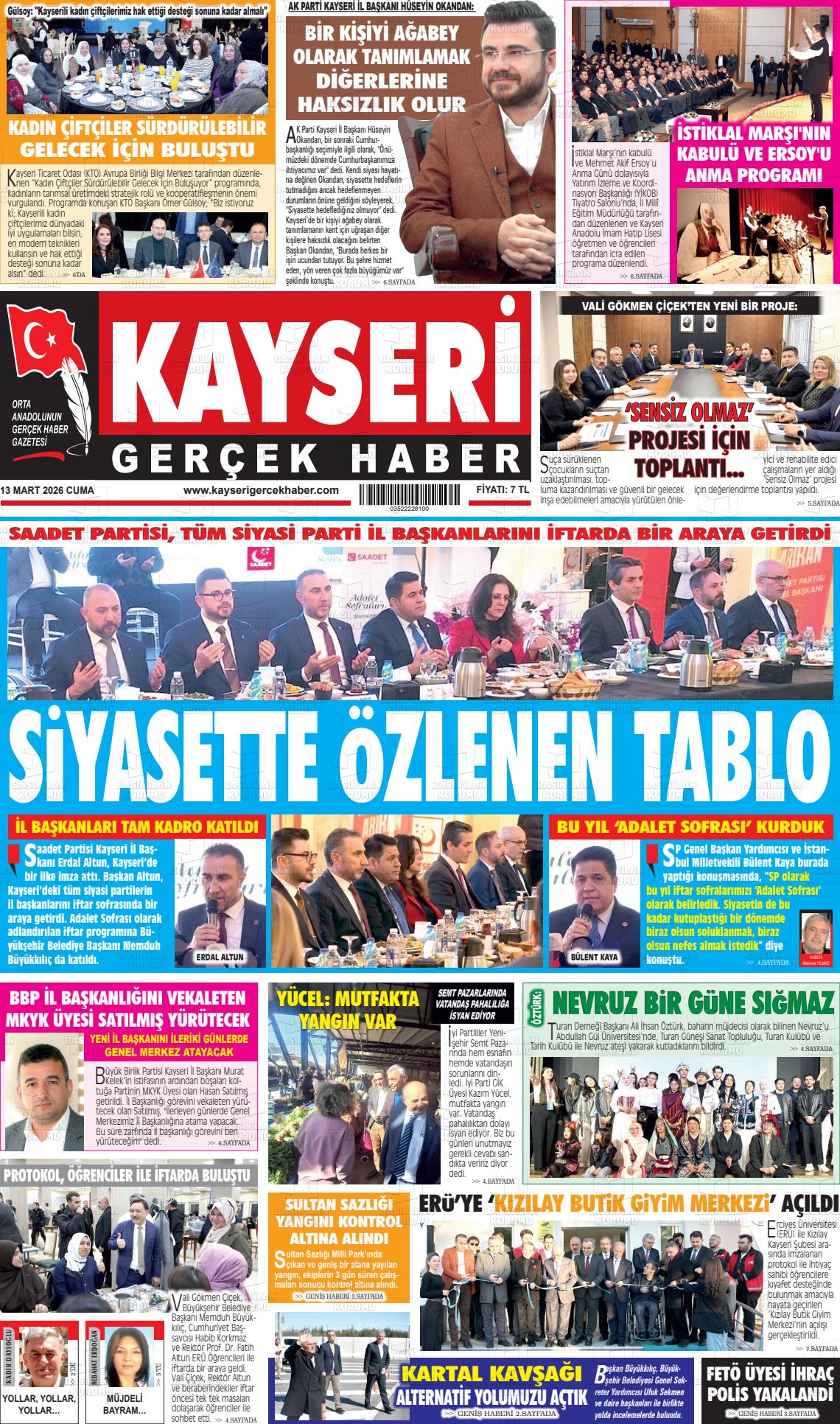 Kayseri Starhaber 13.03.2026