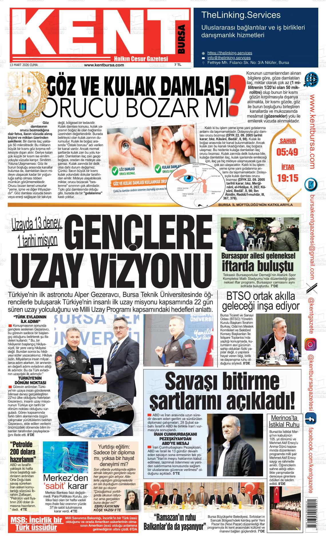 Bursa Kent 13.03.2026