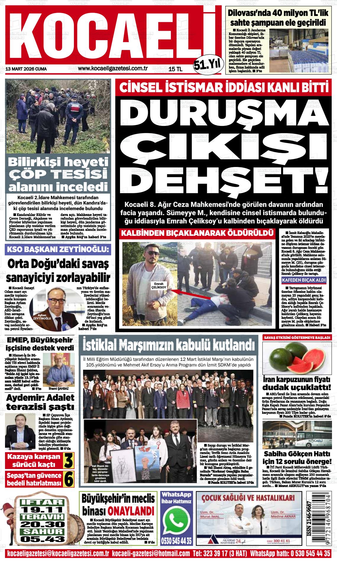 Kocaeli 13.03.2026