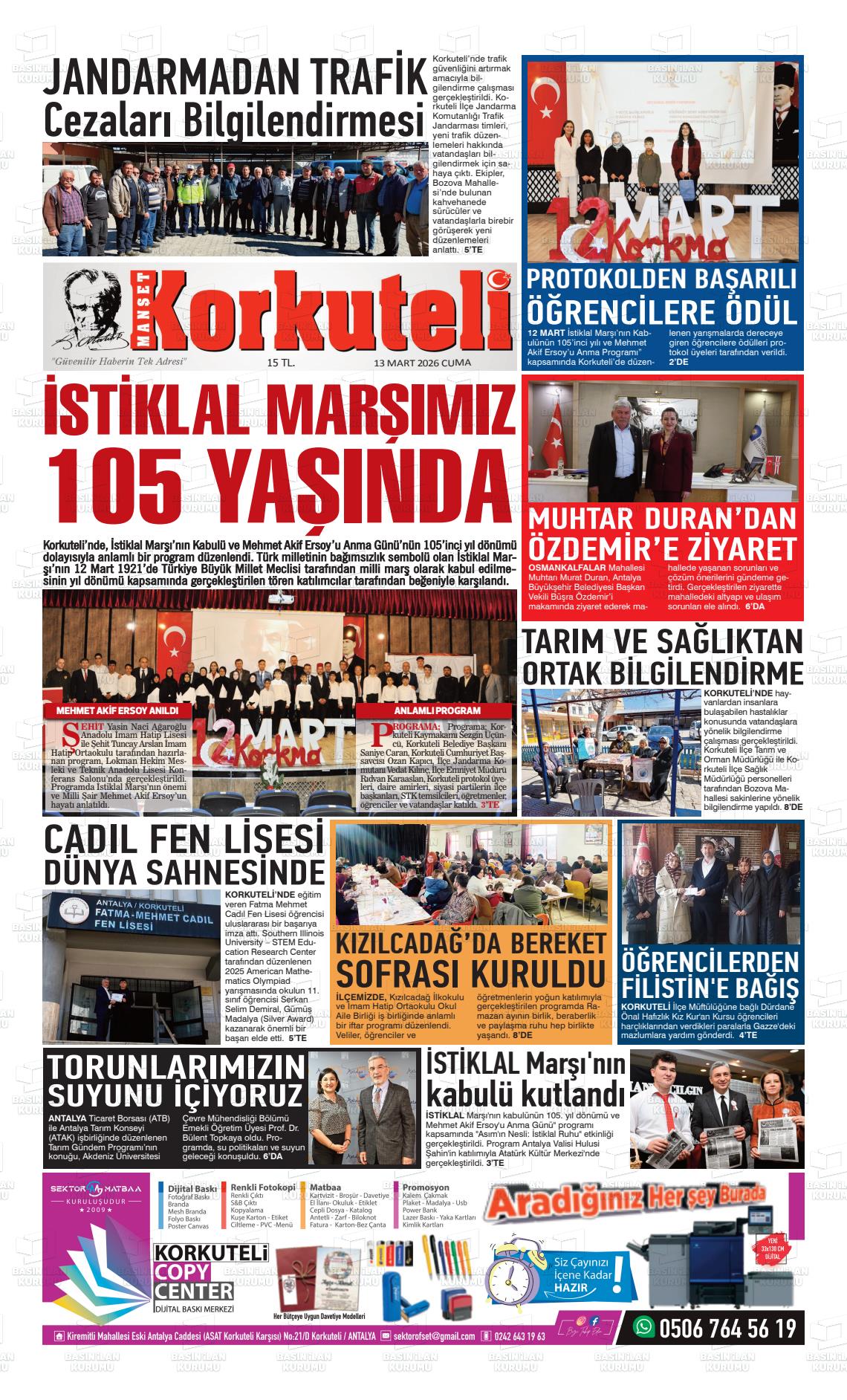 Antalya Korkutelimanset 13.03.2026