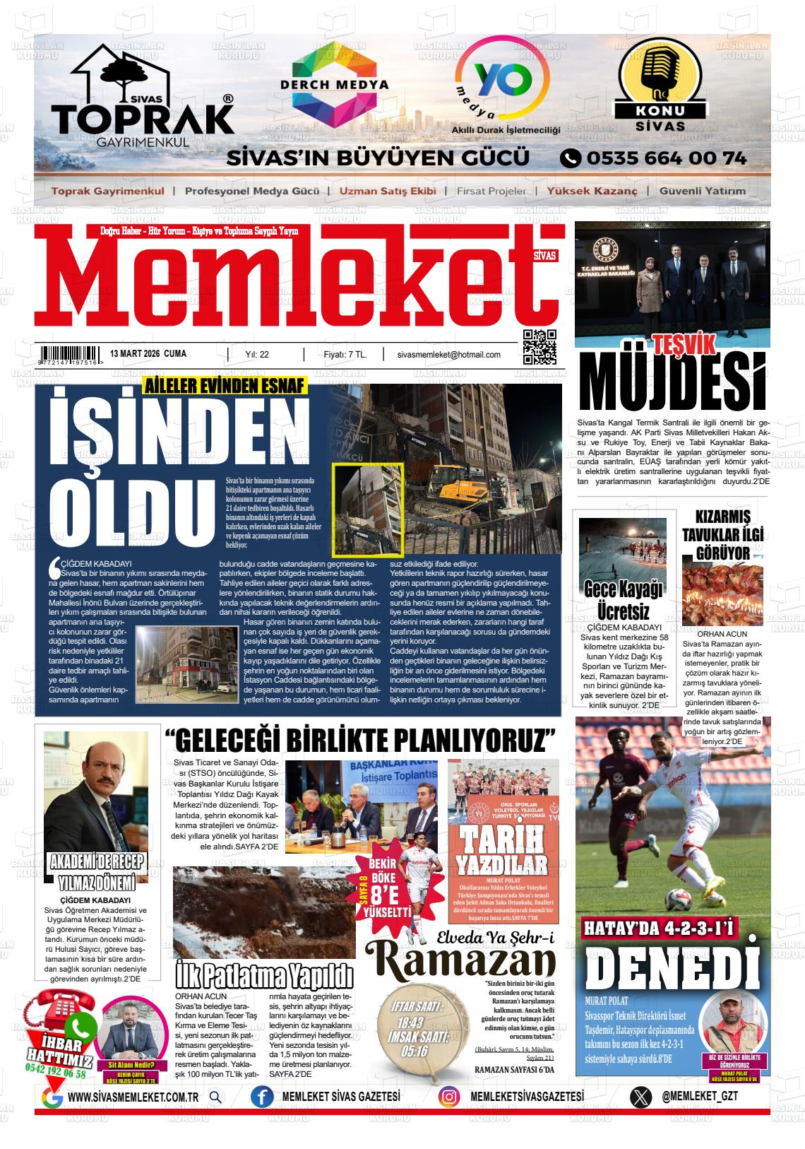 Sivas Memleket 13.03.2026