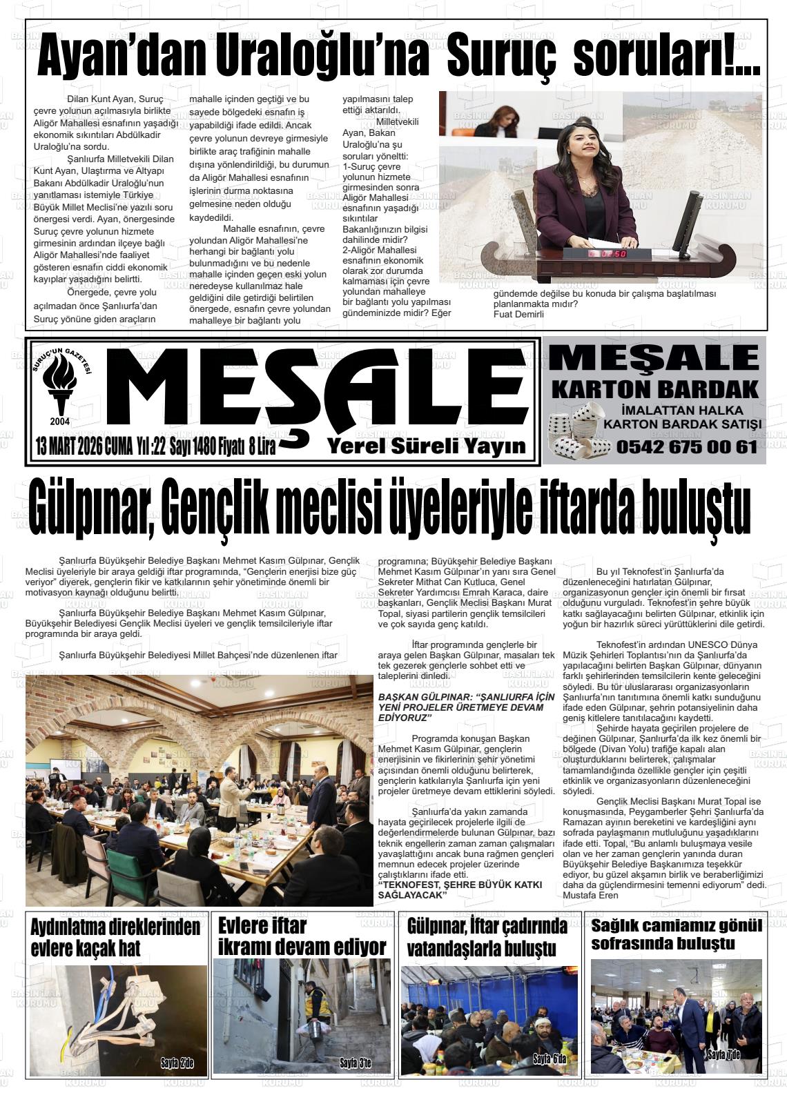 Sanliurfa Mesale 13.03.2026