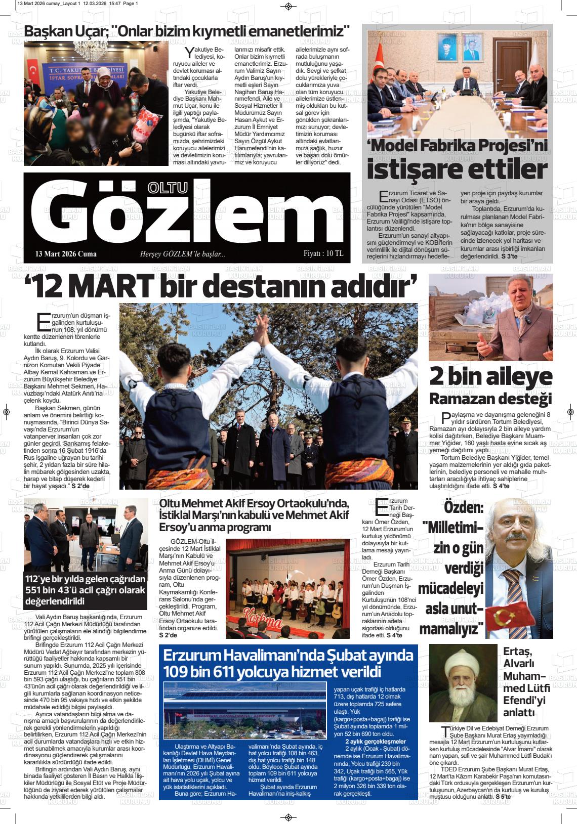 Erzurum Oltugozlem 13.03.2026