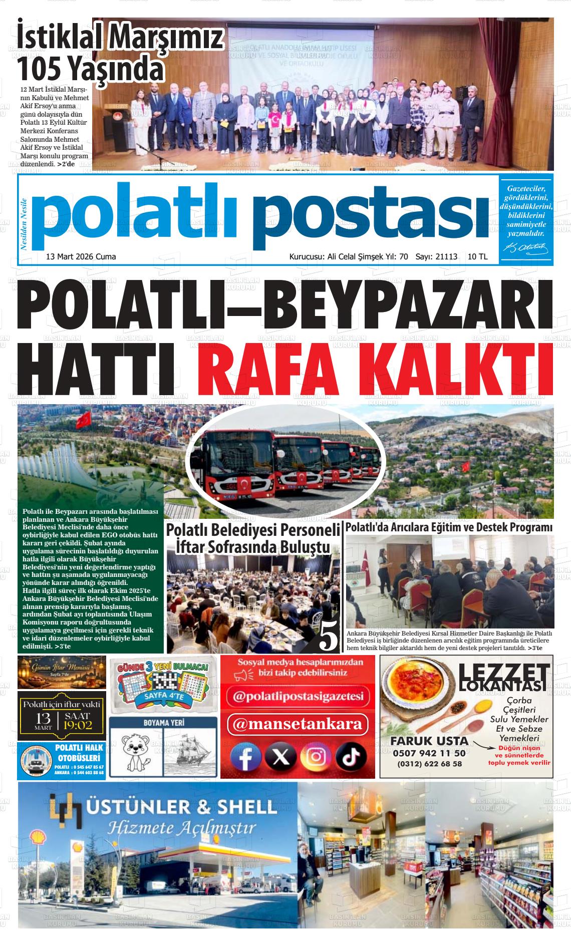 Ankara Polatlipostasi 13.03.2026