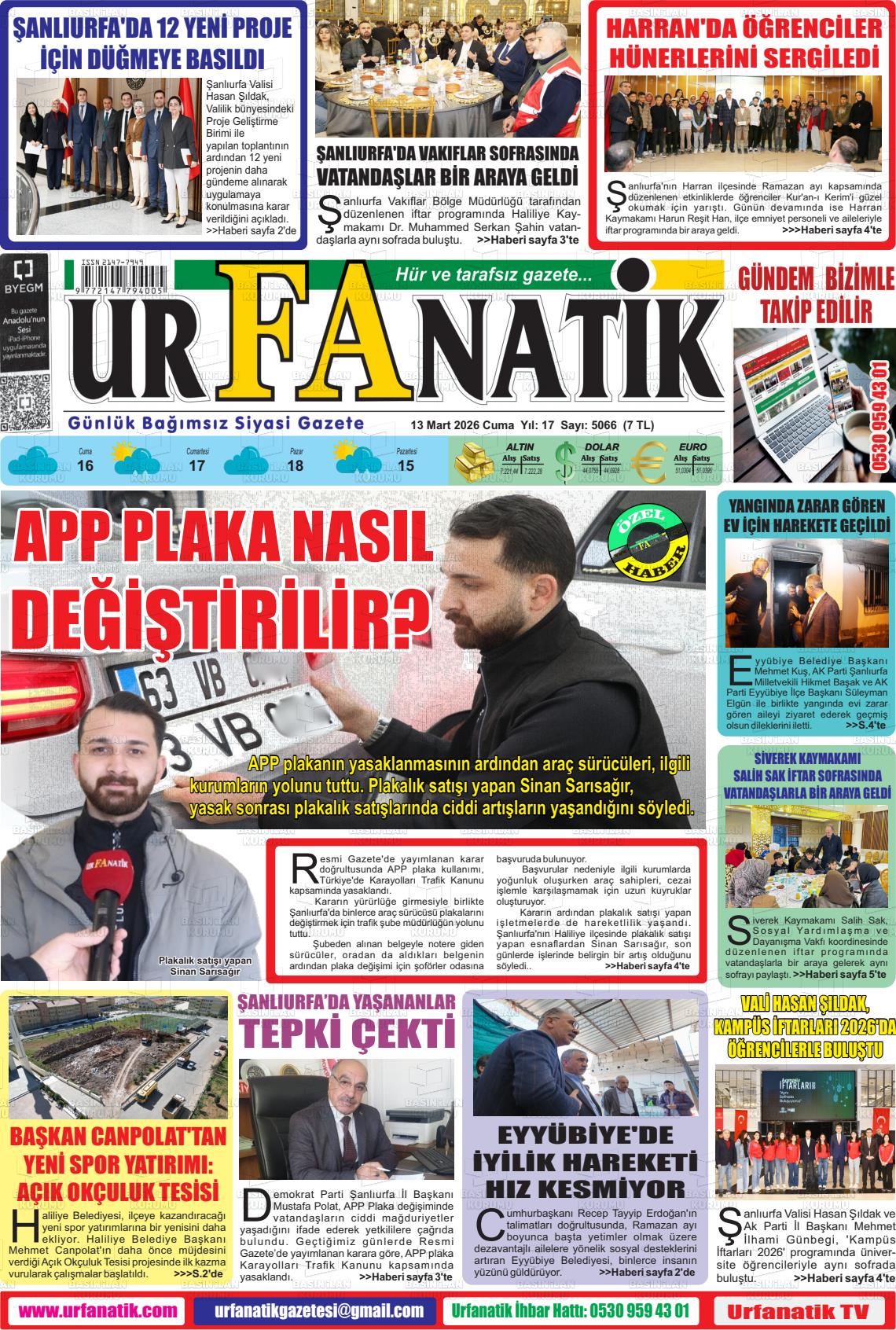 Sanliurfa Urfanatik 13.03.2026