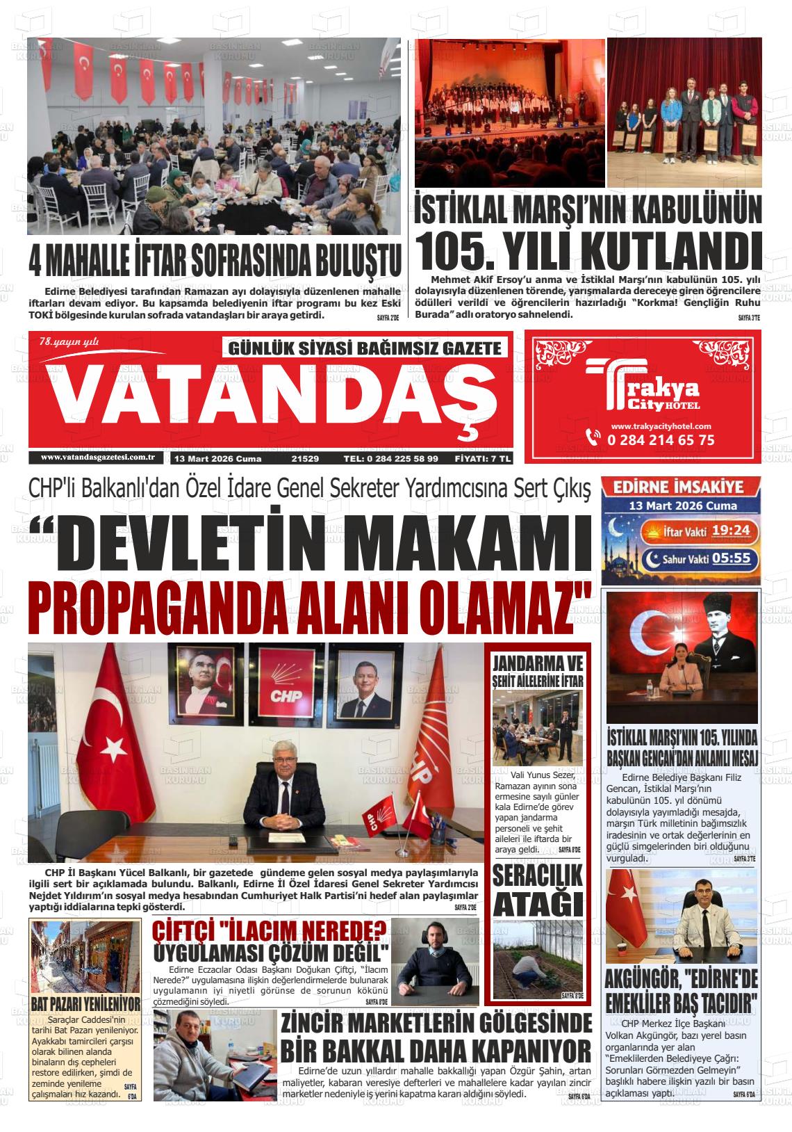 Edirne Vatandas 13.03.2026