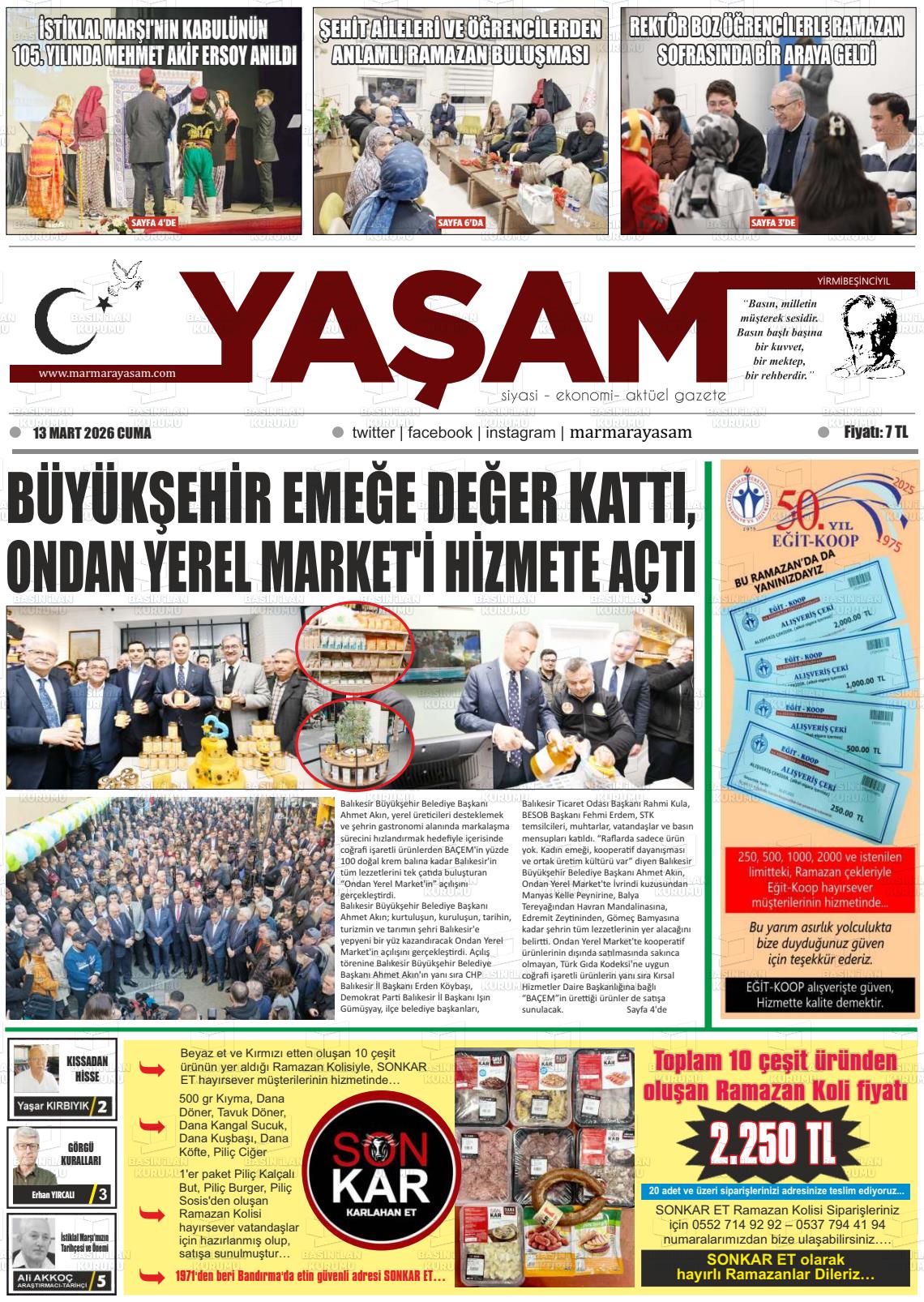 Canakkale Yasam 13.03.2026