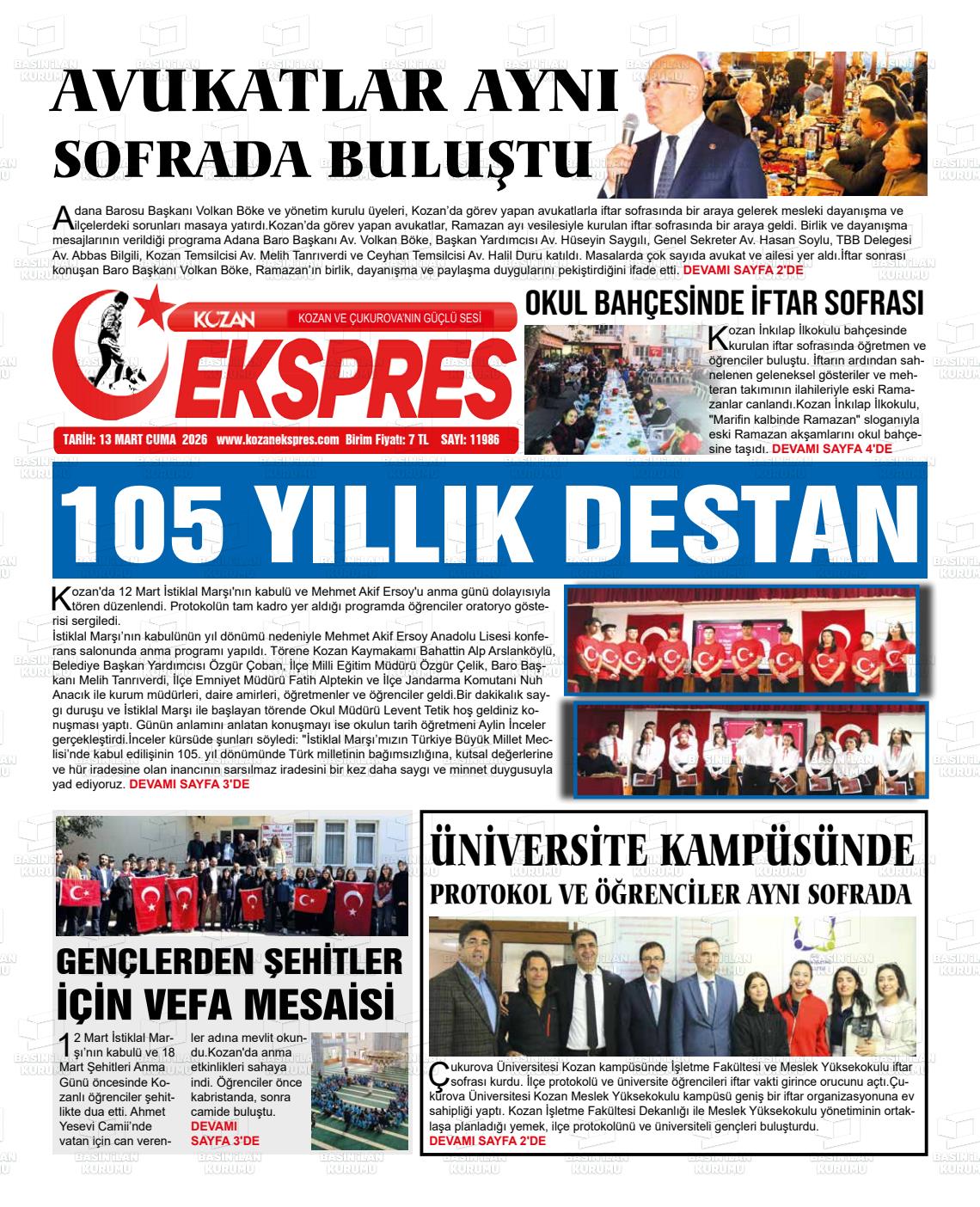 Adana Yenihursoz 13.03.2026