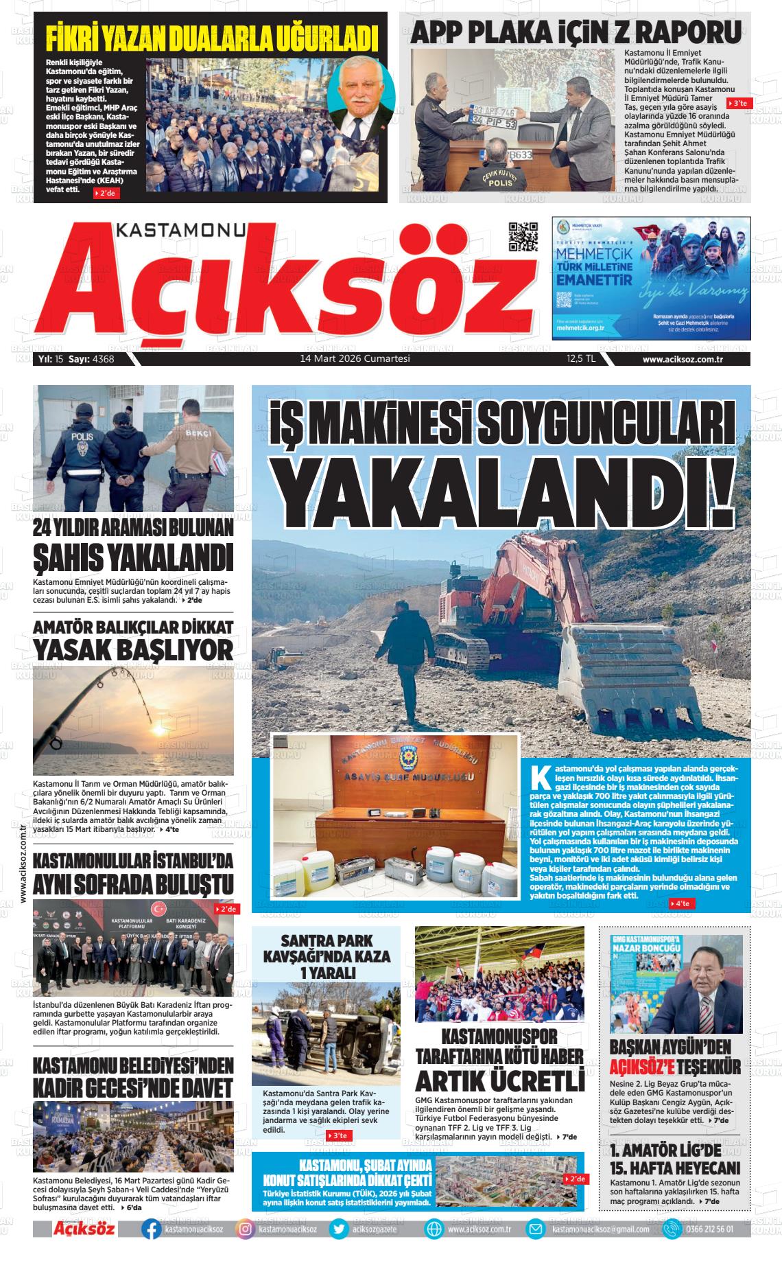 Kastamonu Aciksoz 14.03.2026