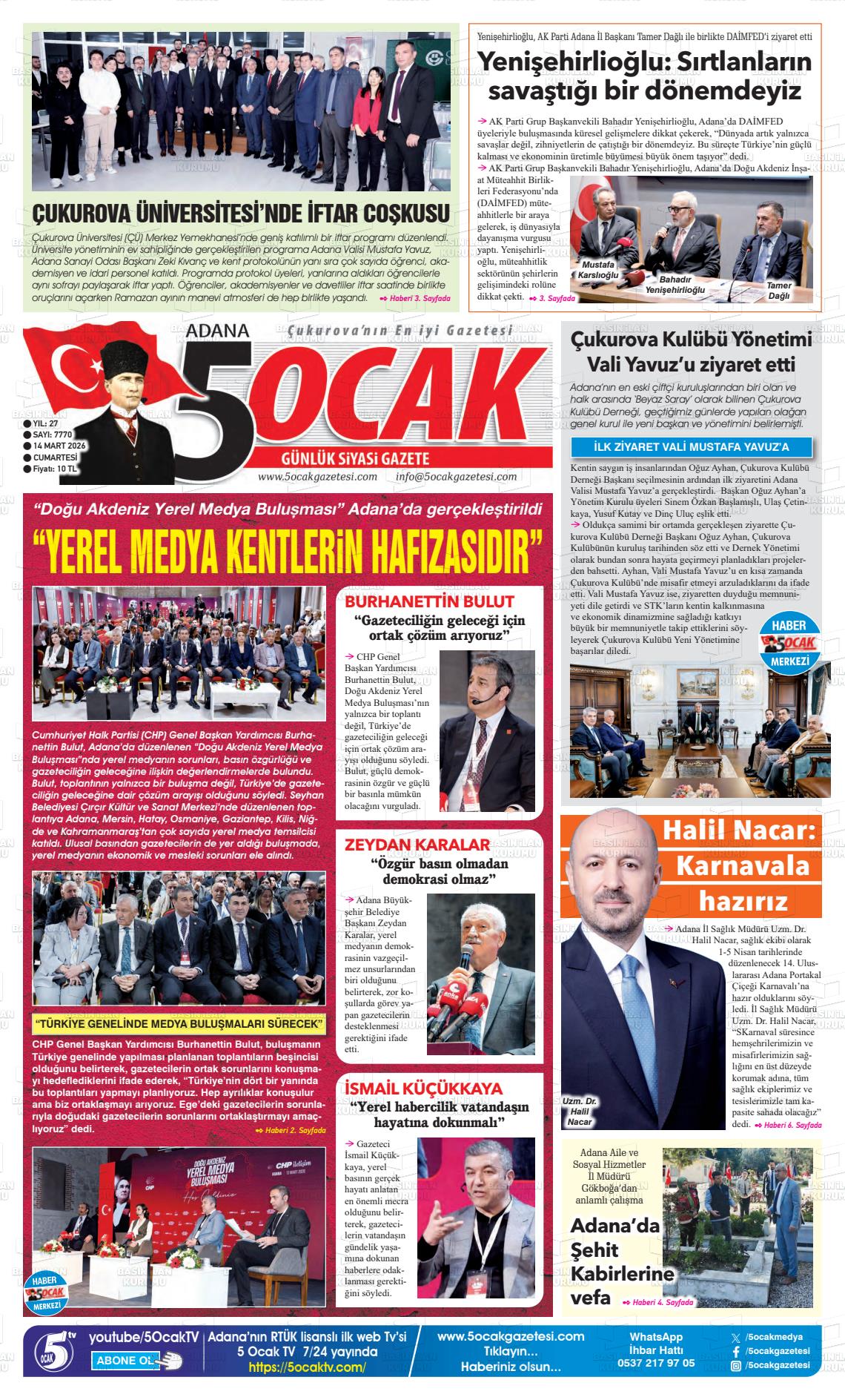 Adana 5 Ocak 14.03.2026