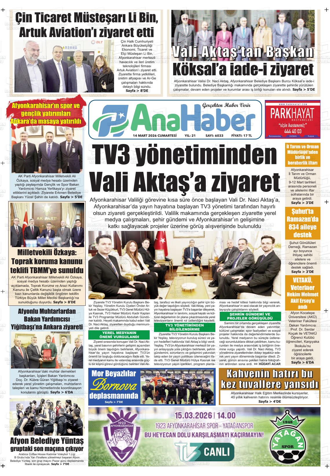 Afyonkarahisar Anahaber 14.03.2026