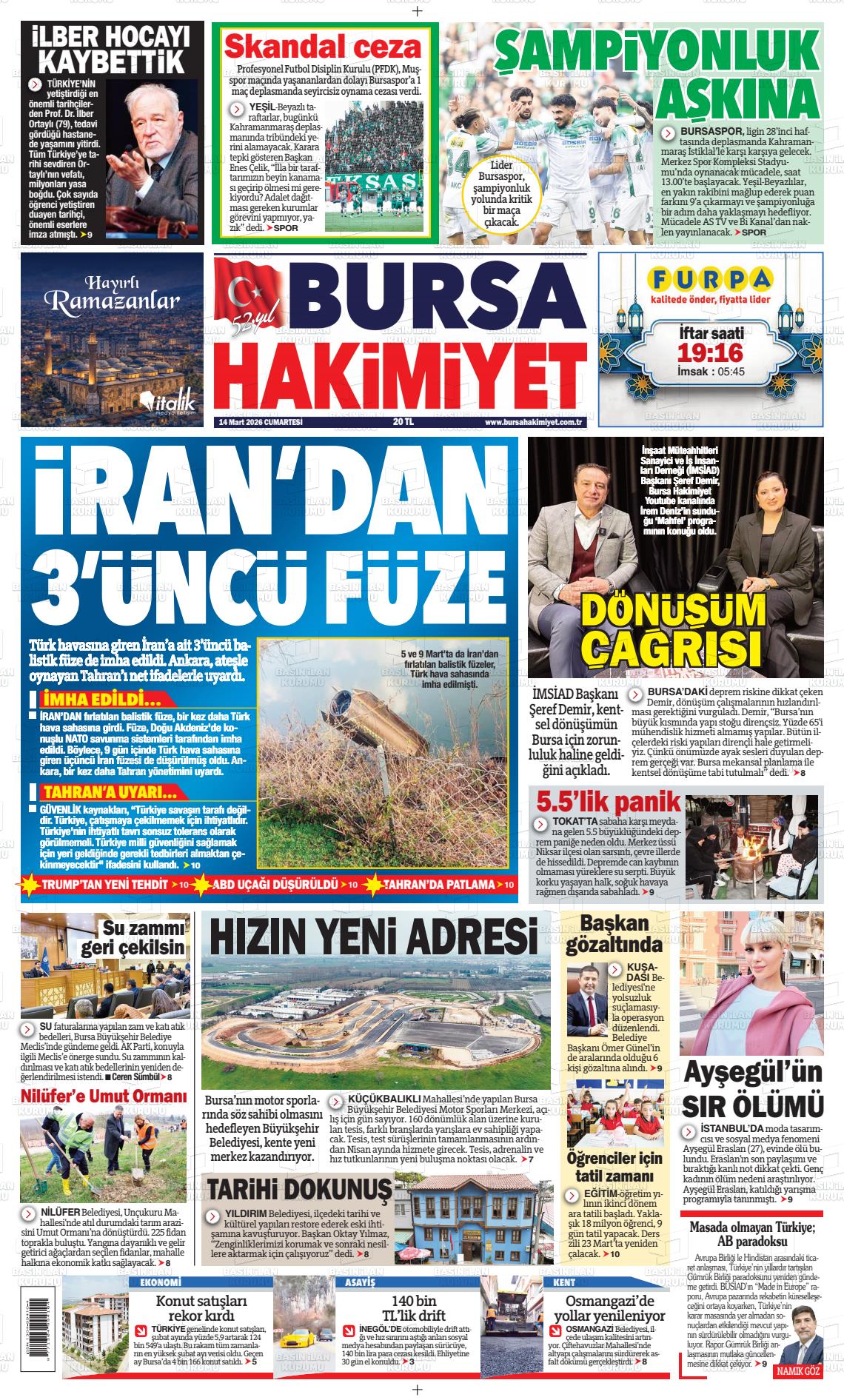 Bursa Hakimiyet 14.03.2026