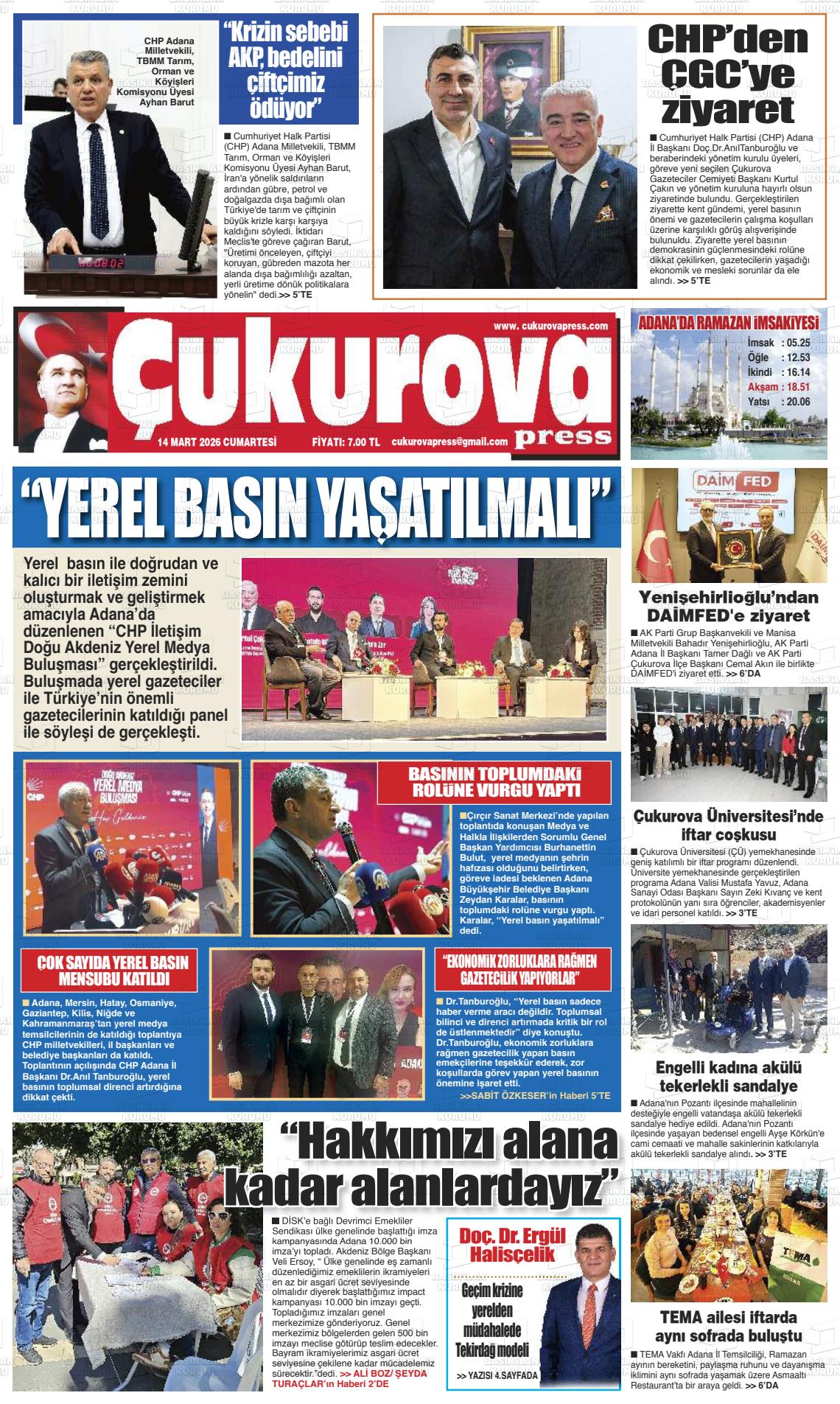 Adana Cukurovapress 14.03.2026
