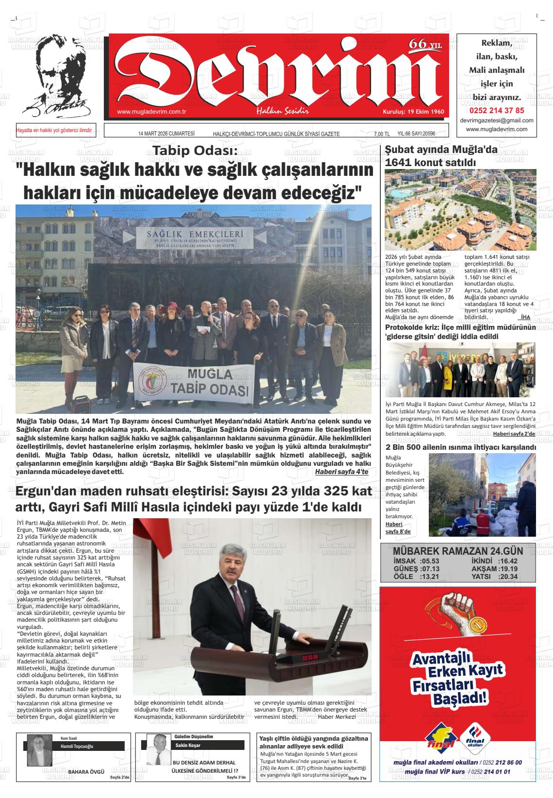 Tekirdag Devrim 14.03.2026