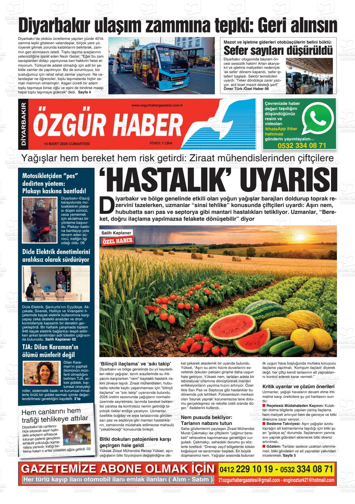 Diyarbakir Ozgurhaber 14.03.2026