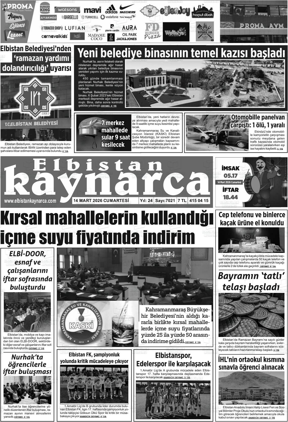 Kahramanmaras Elbistankaynarca 14.03.2026