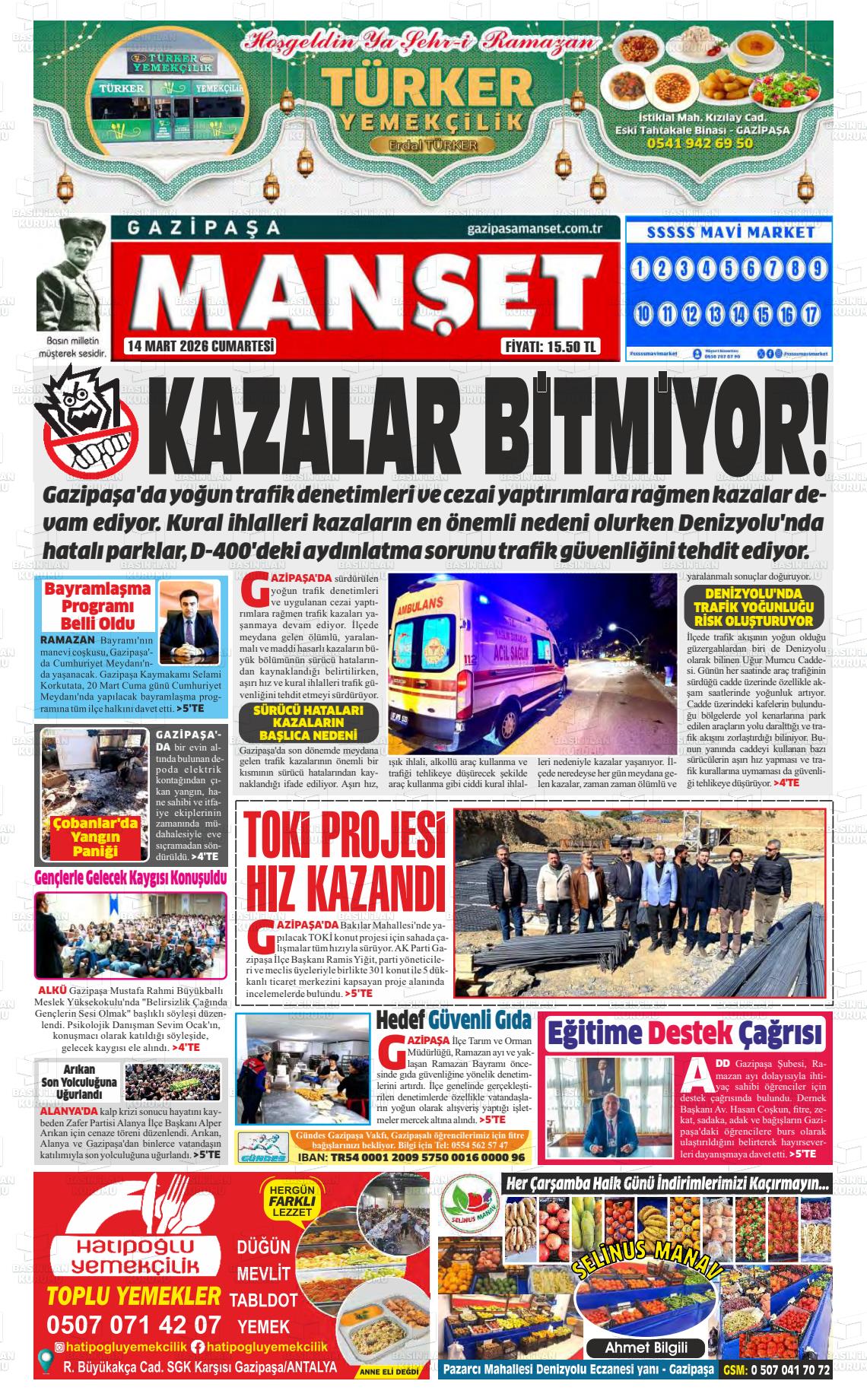 Antalya Gazipasamanset 14.03.2026