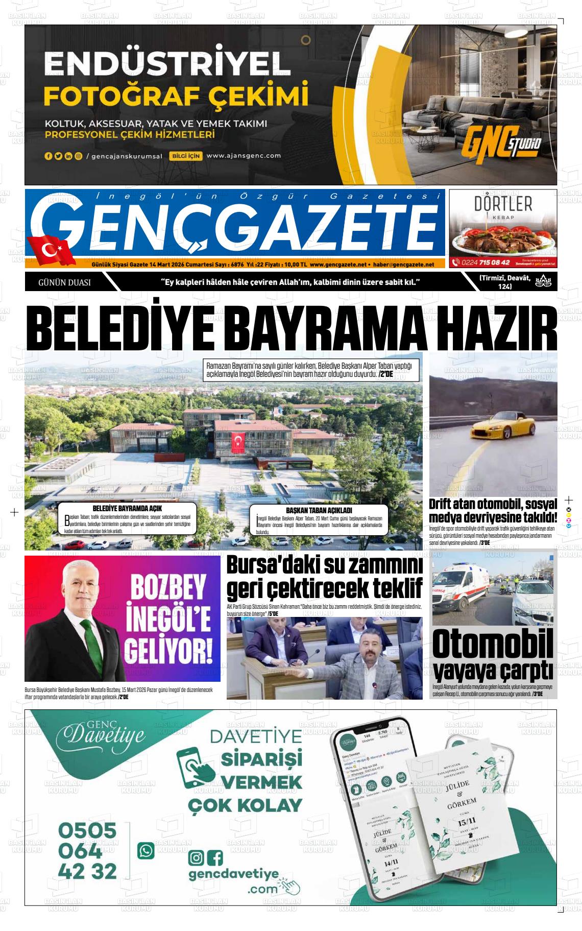 Bursa Gencgazete 14.03.2026