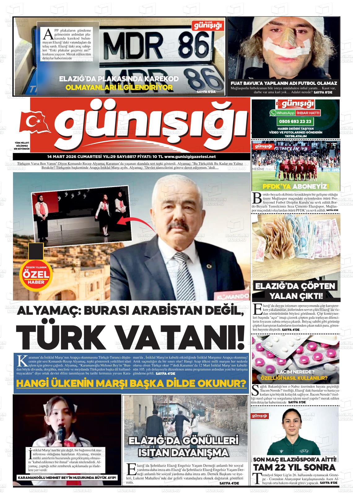 Elazig Gunisigi 14.03.2026