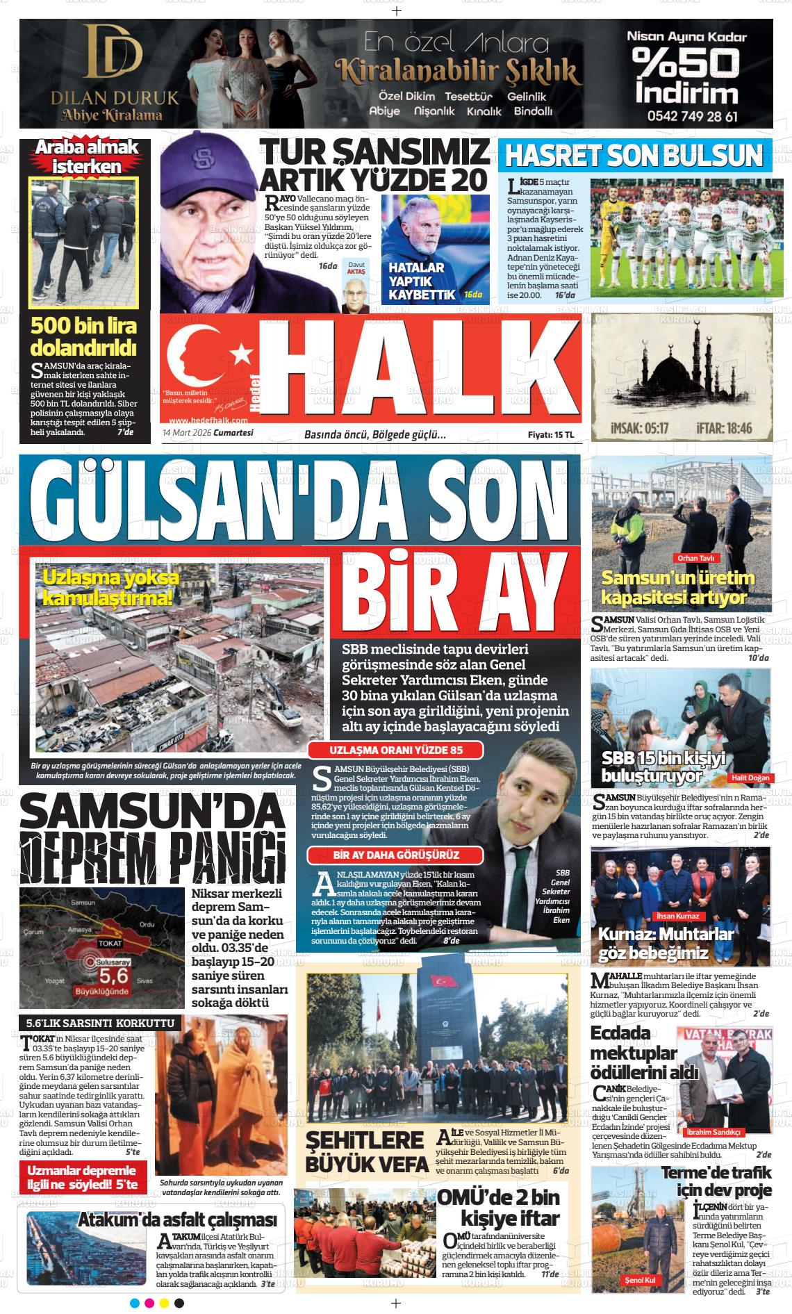 Samsun Hedefhalk 14.03.2026