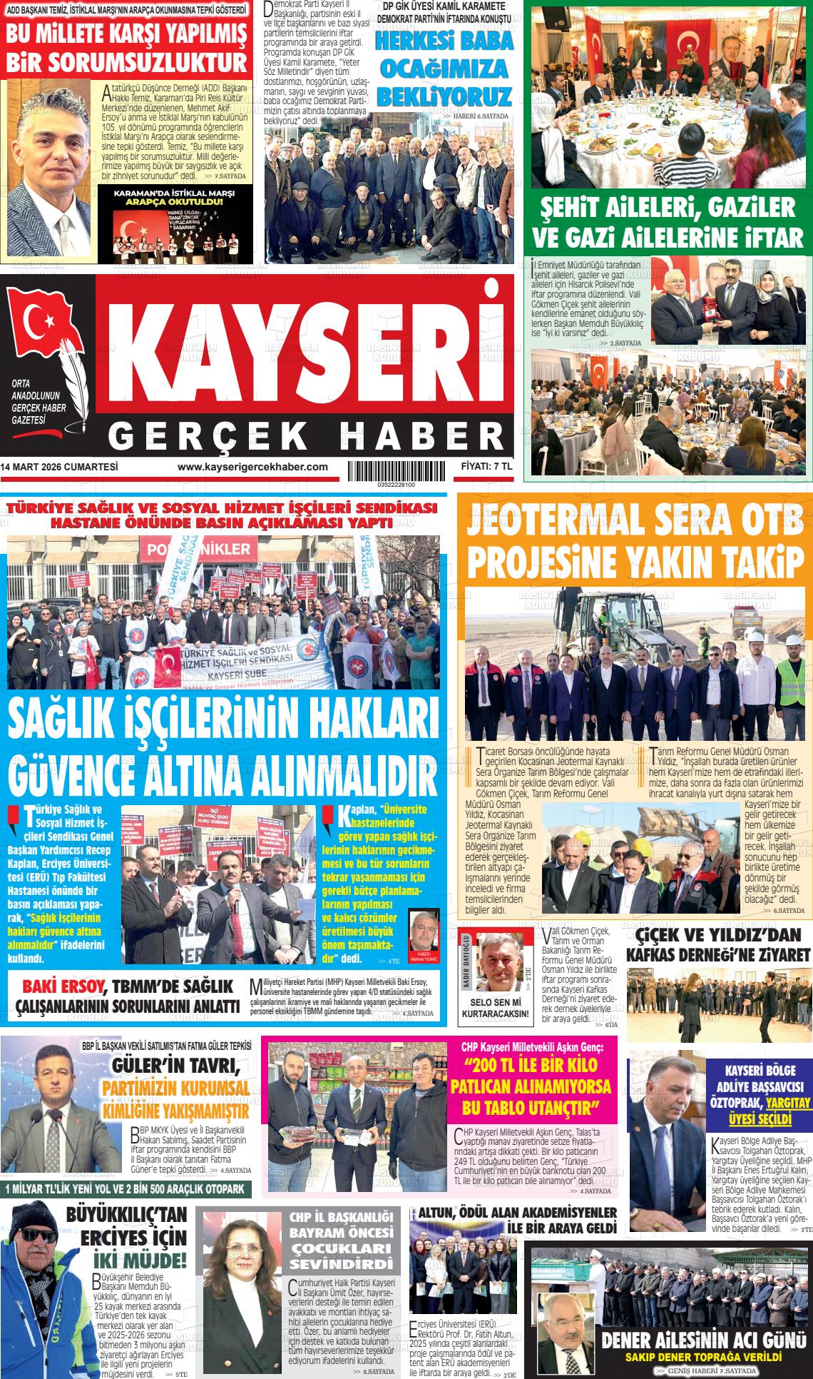 Kayseri Starhaber 14.03.2026