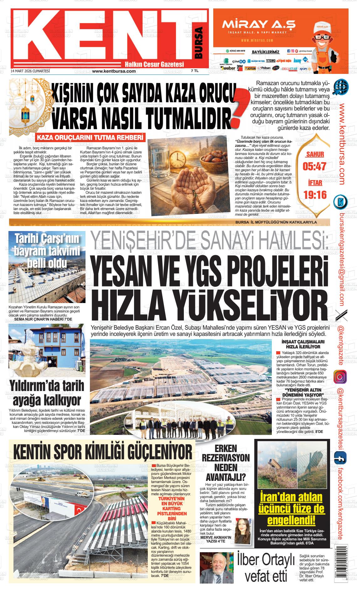 Bursa Kent 14.03.2026