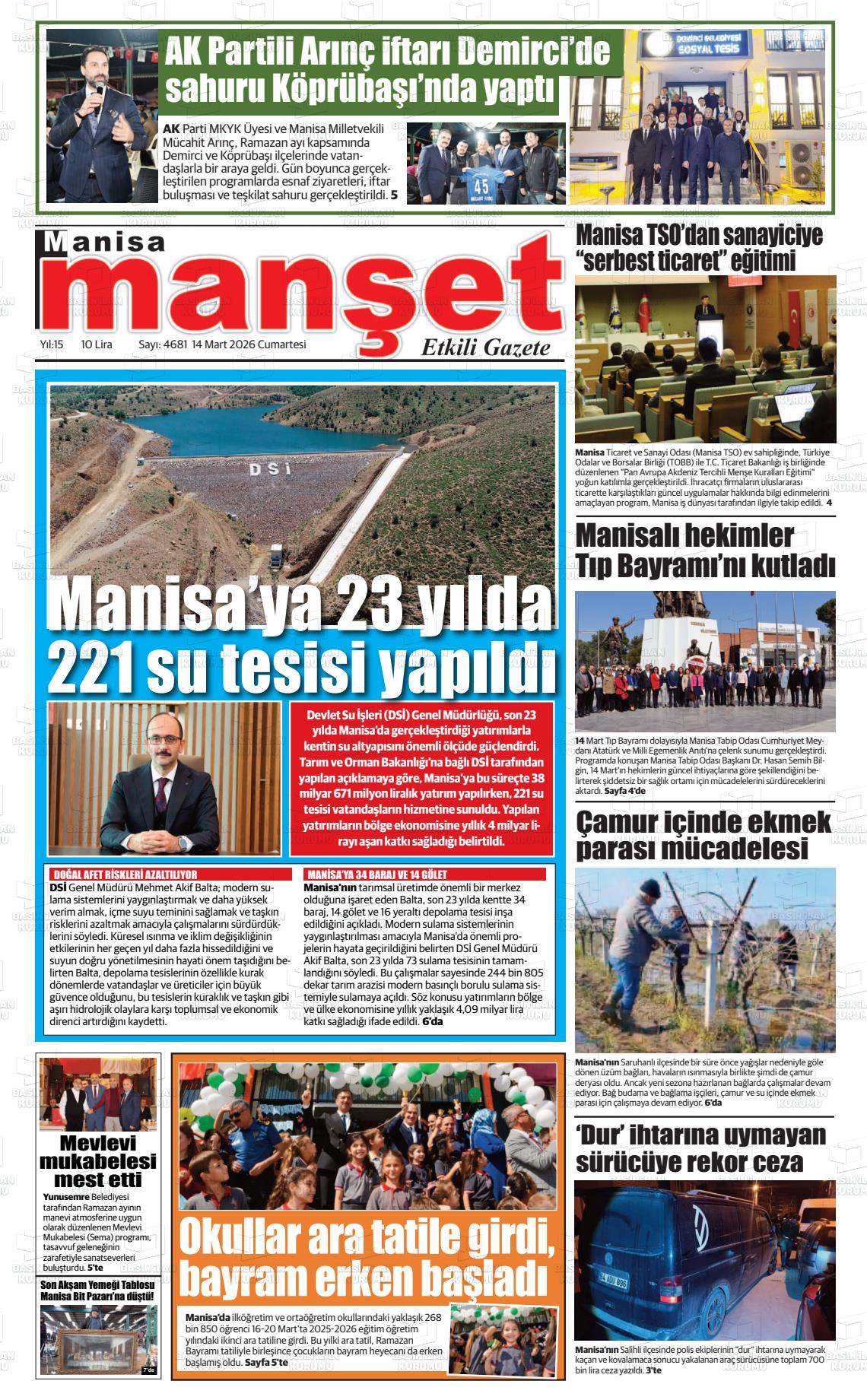 Manisa Manset 14.03.2026