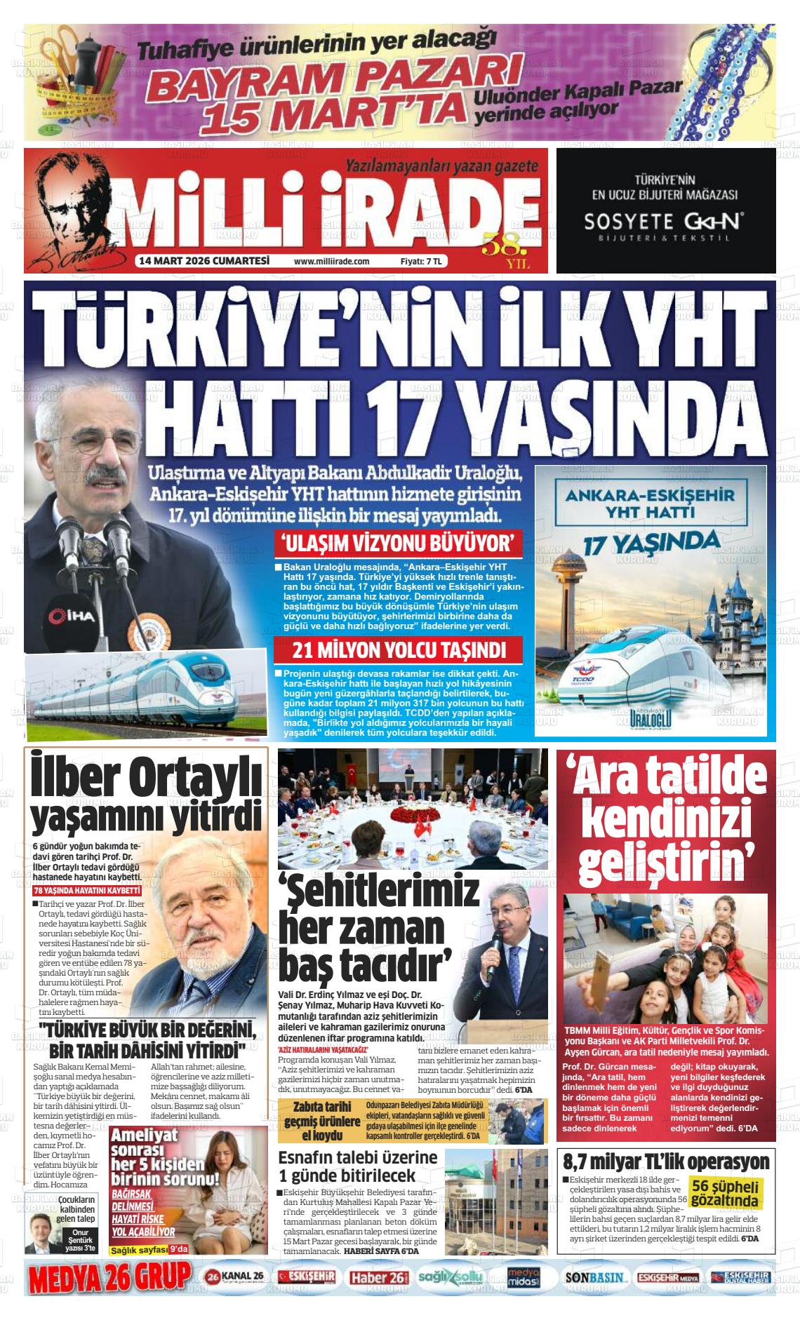 Konya Milliirade 14.03.2026