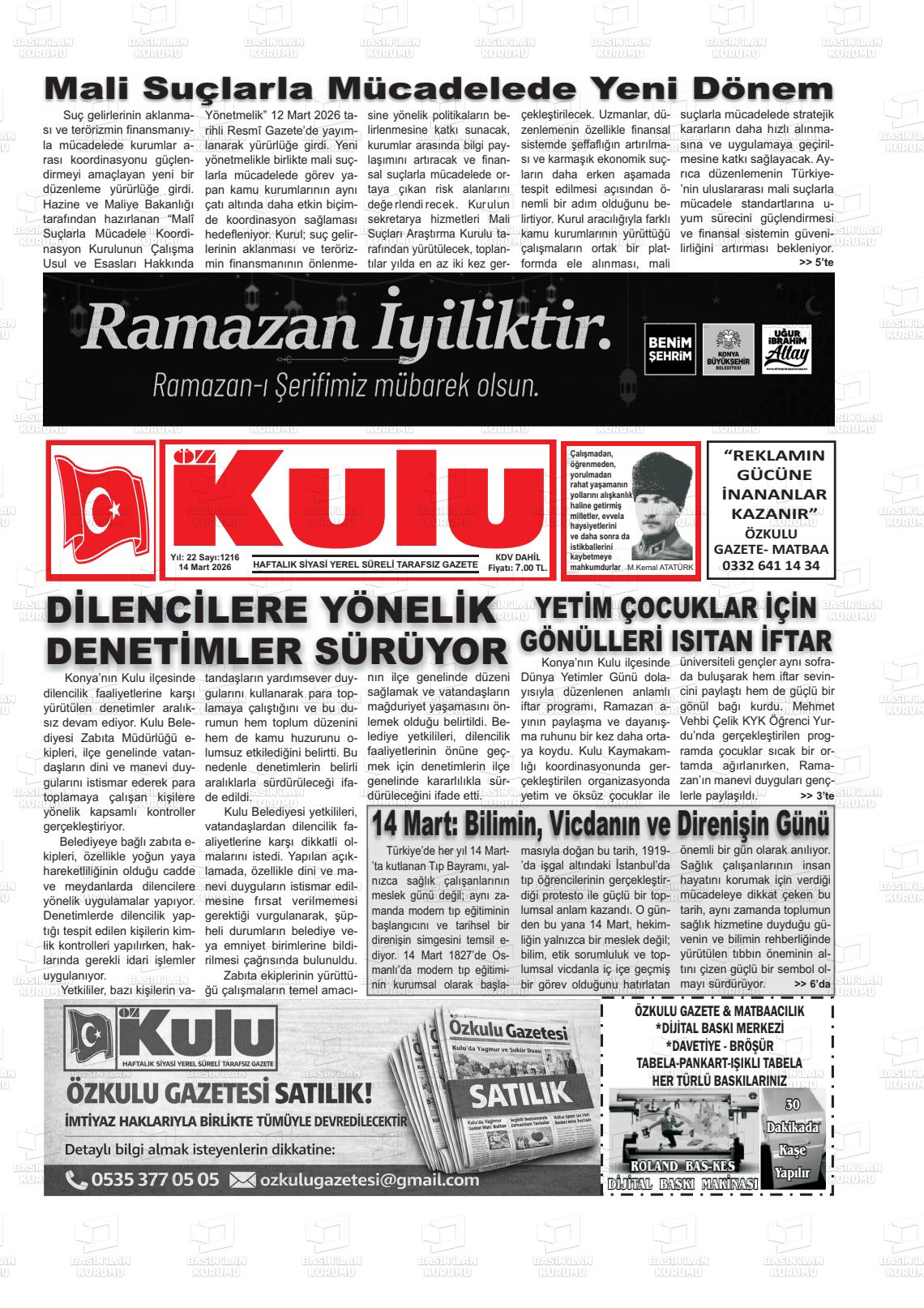 Konya Ozkulu 14.03.2026