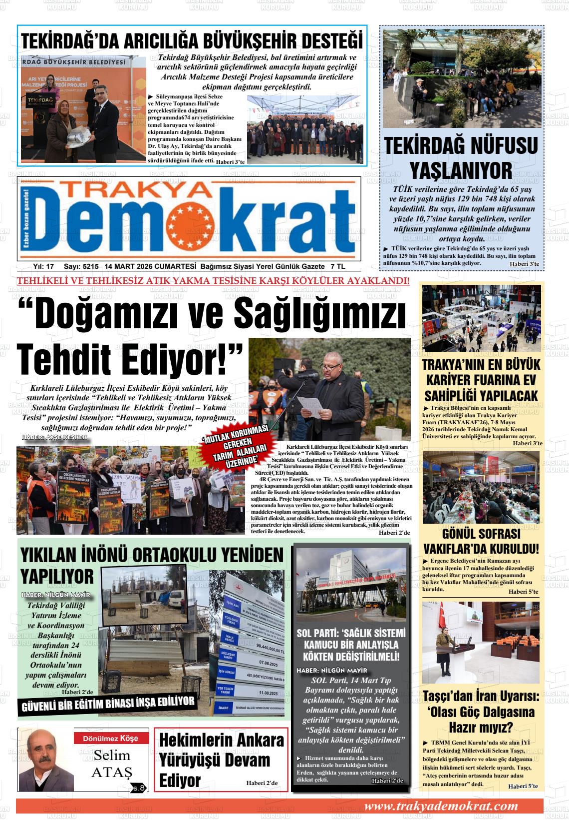 Tekirdag Trakyademokrat 14.03.2026