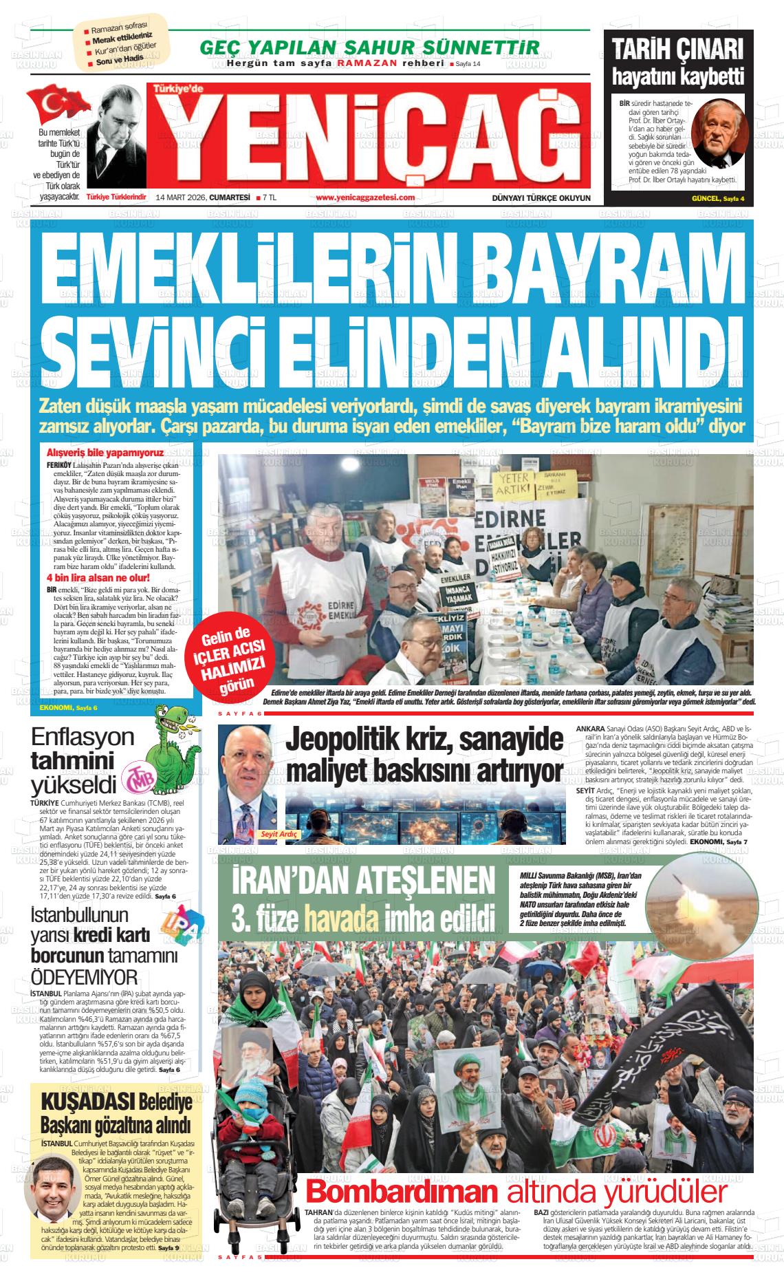 Istanbul Turkiyedeyenicag 14.03.2026