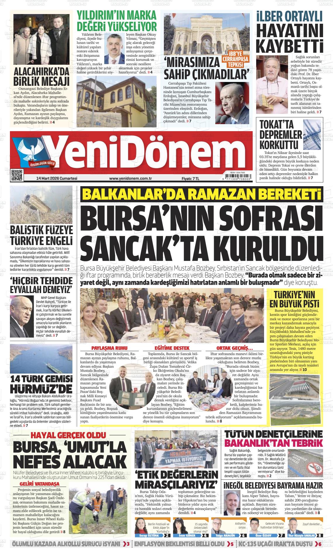 Bursa Yenidonem 14.03.2026