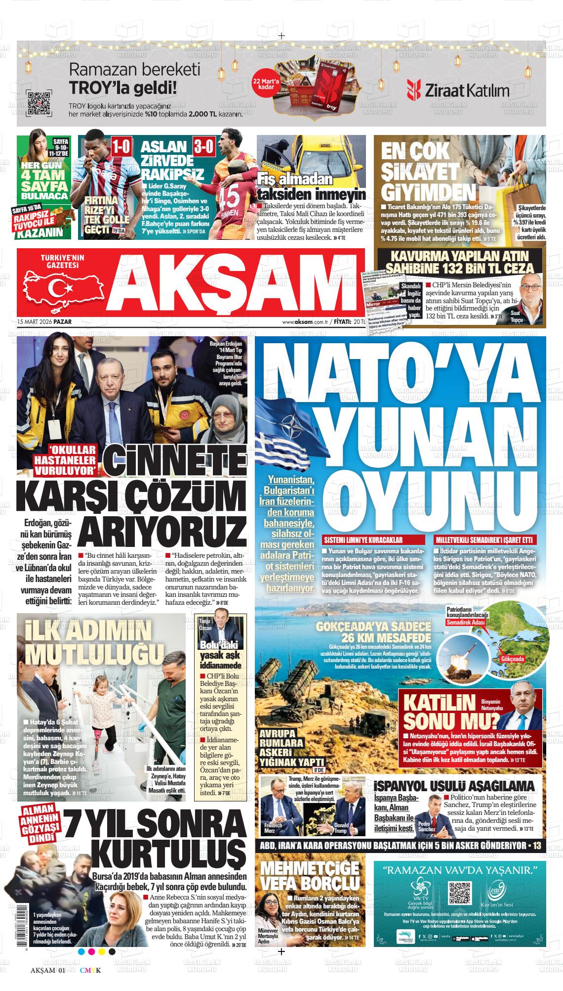 Akşam Gazetesi 15.03.2026