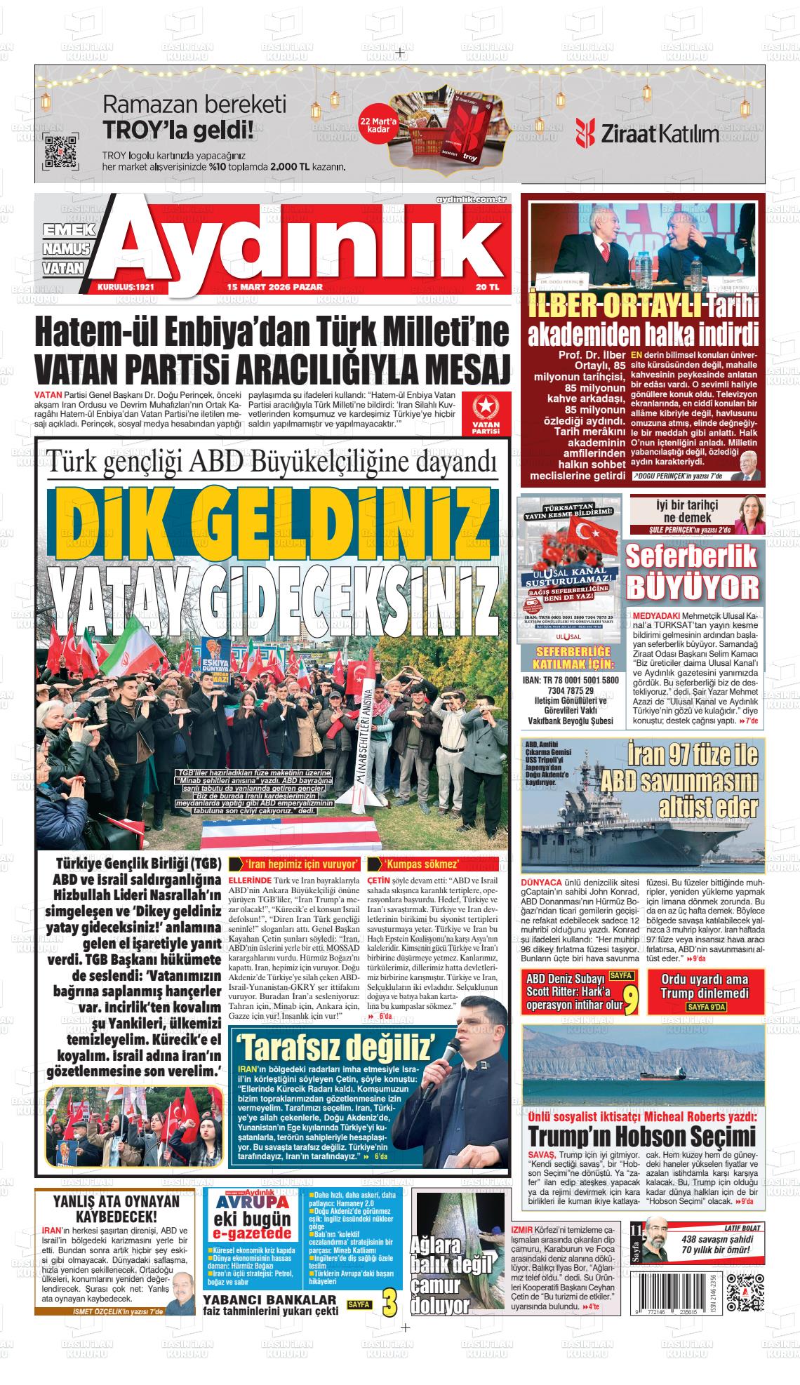 Istanbul Aydinlikvatanemeknamus 15.03.2026