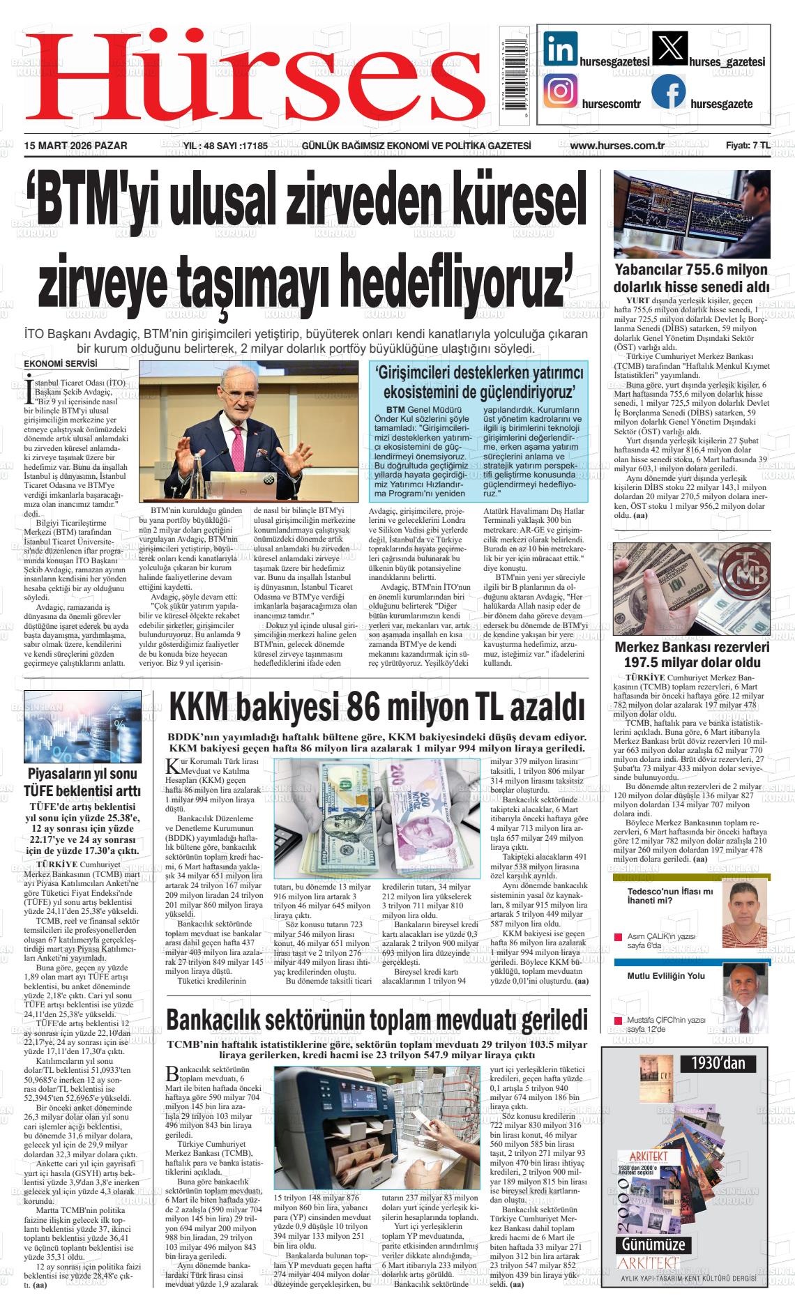 Hürses Gazetesi 15.03.2026