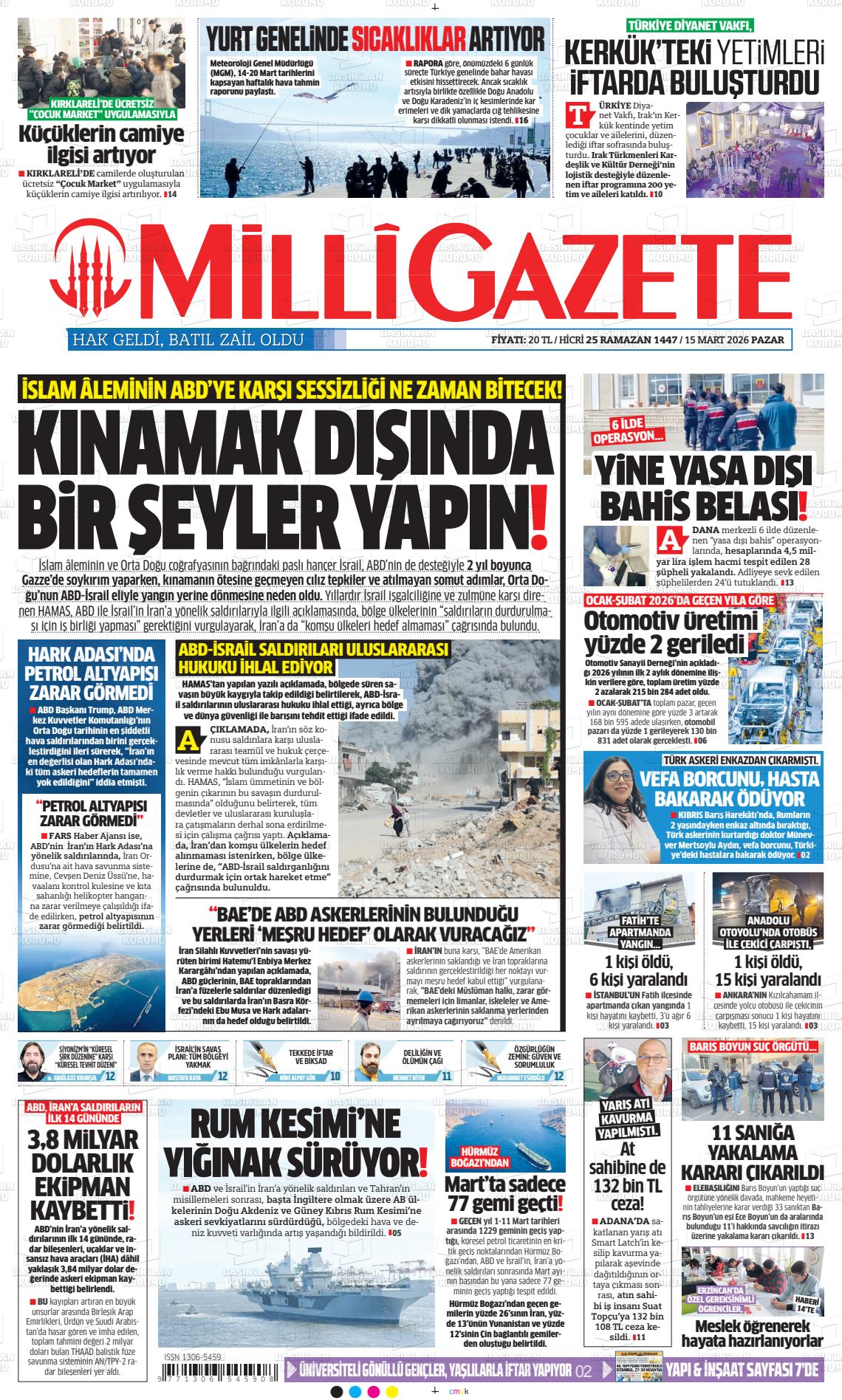 Milli Gazete Gazetesi 15.03.2026