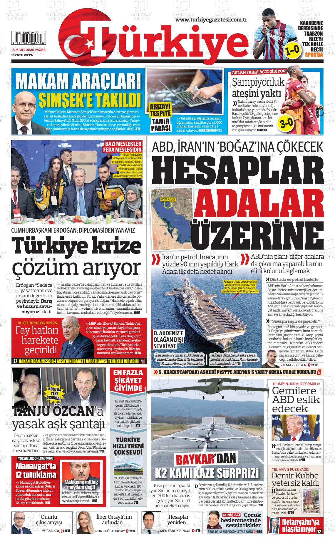 Türkiye Gazetesi 15.03.2026