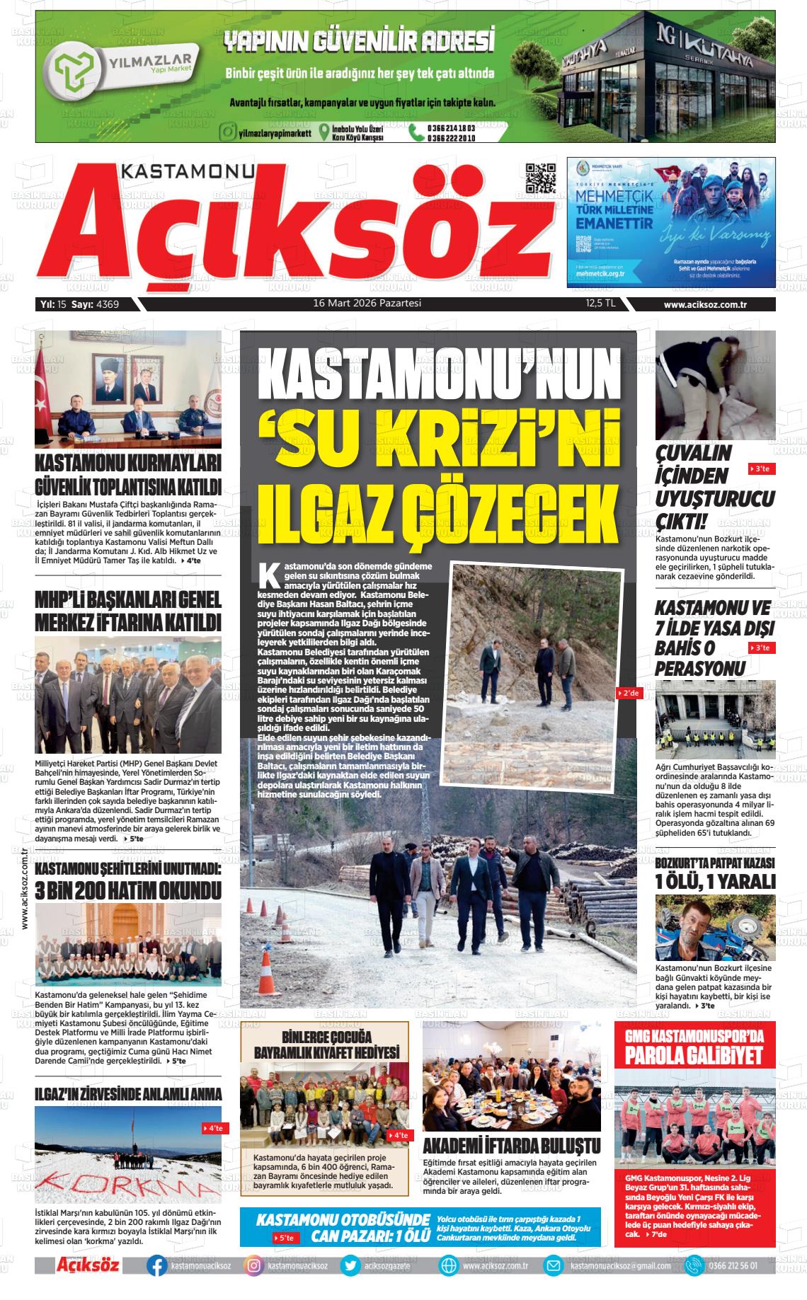 Kastamonu Aciksoz 16.03.2026