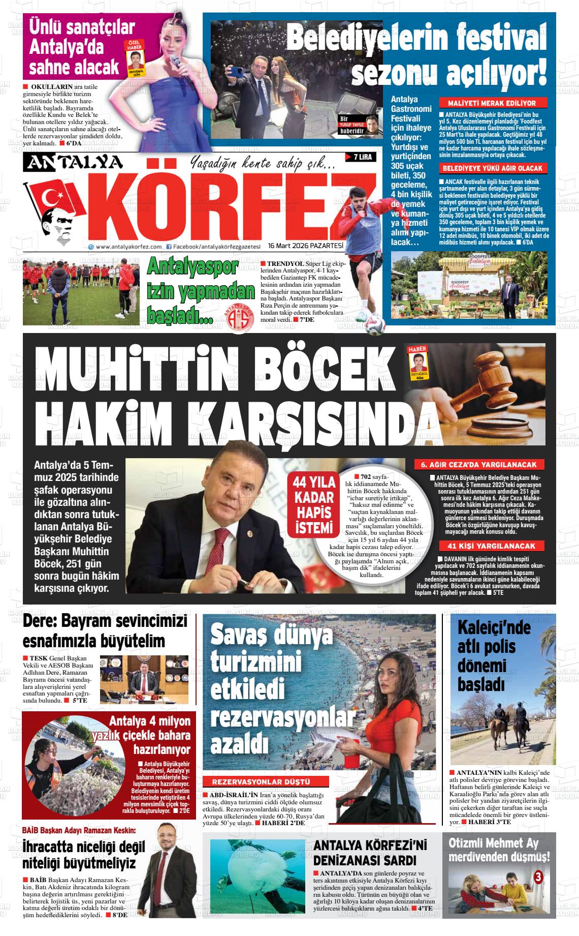 Antalya Korfez 16.03.2026