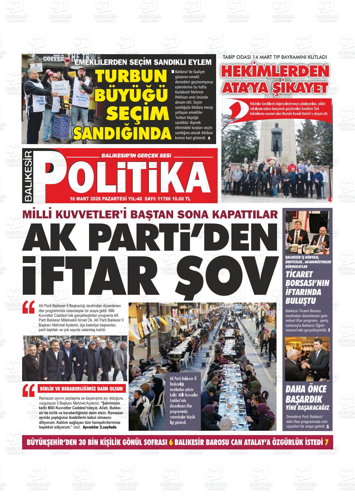 Balikesir Politika 16.03.2026