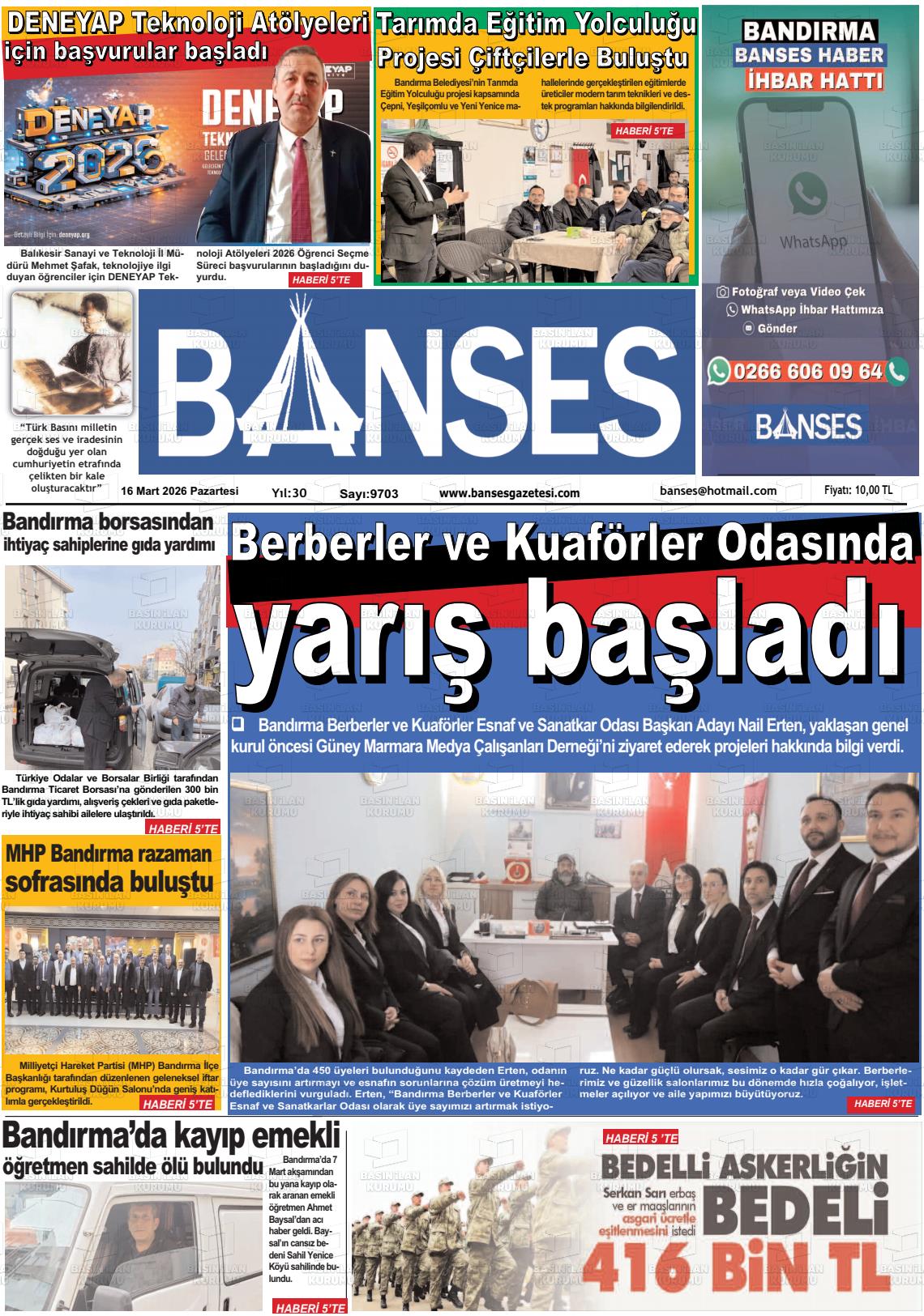 Balikesir Banses 16.03.2026