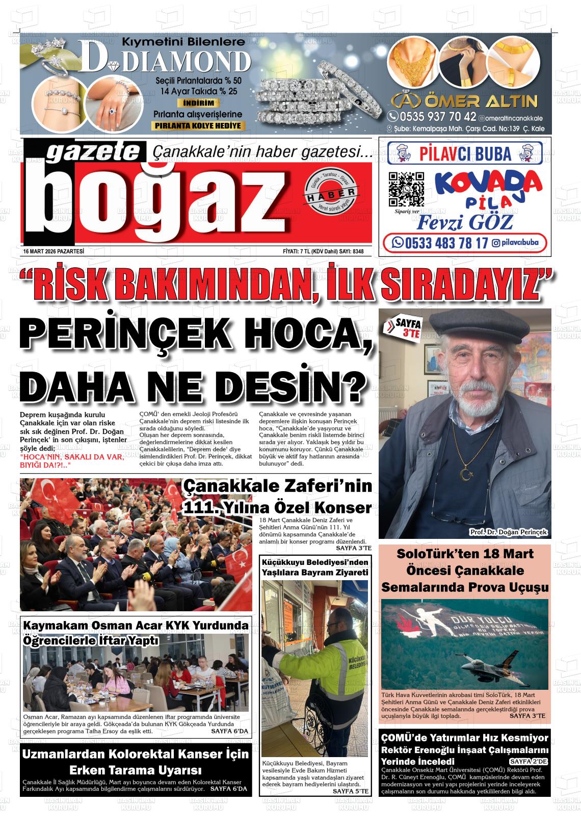 Canakkale Bogaz 16.03.2026