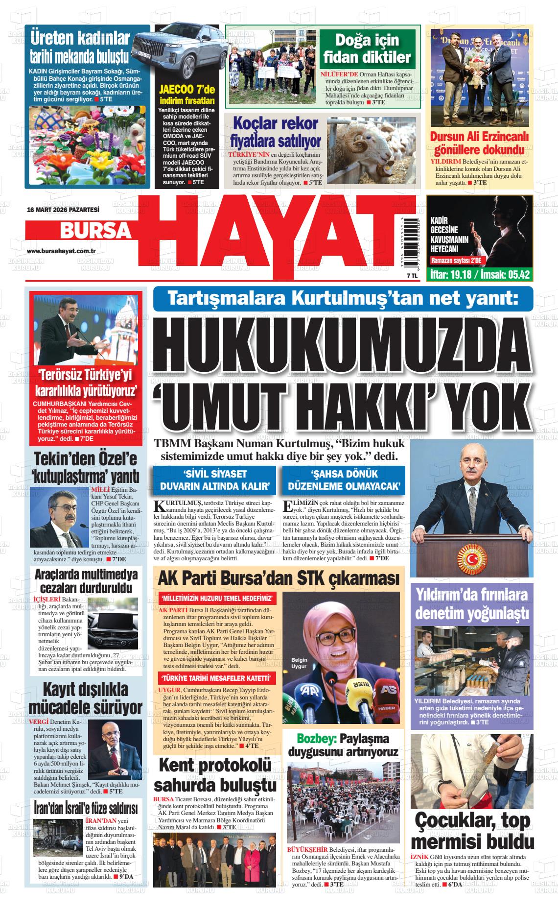 Bursa Hayat 16.03.2026
