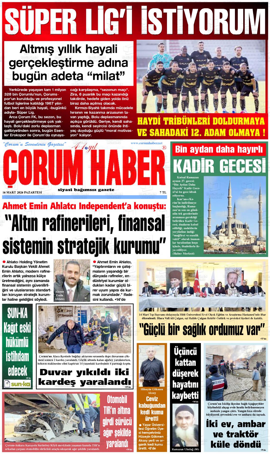 Corum Haber 16.03.2026