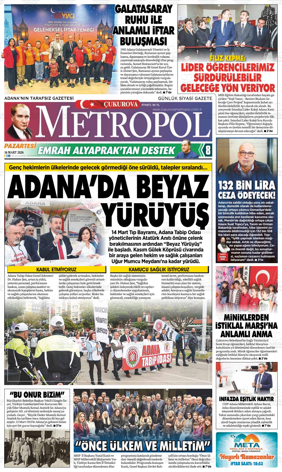 Adana Cukurovametropol 16.03.2026