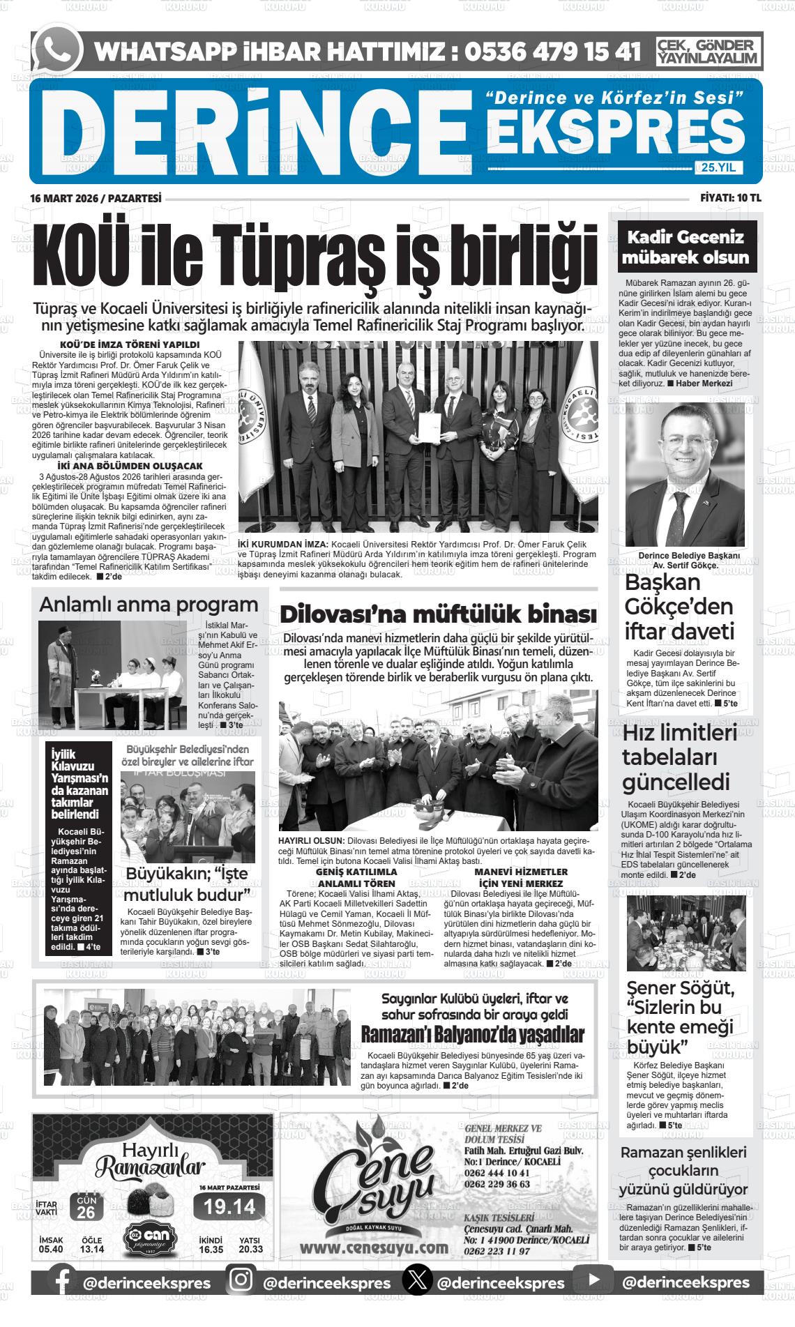 Kocaeli Derinceekspres 16.03.2026